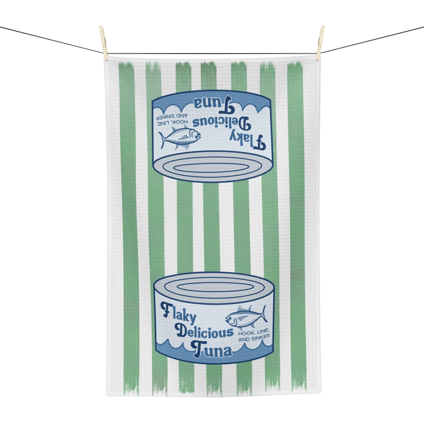 Vintage Tuna Can Stripe Kitchen Towel FDT
