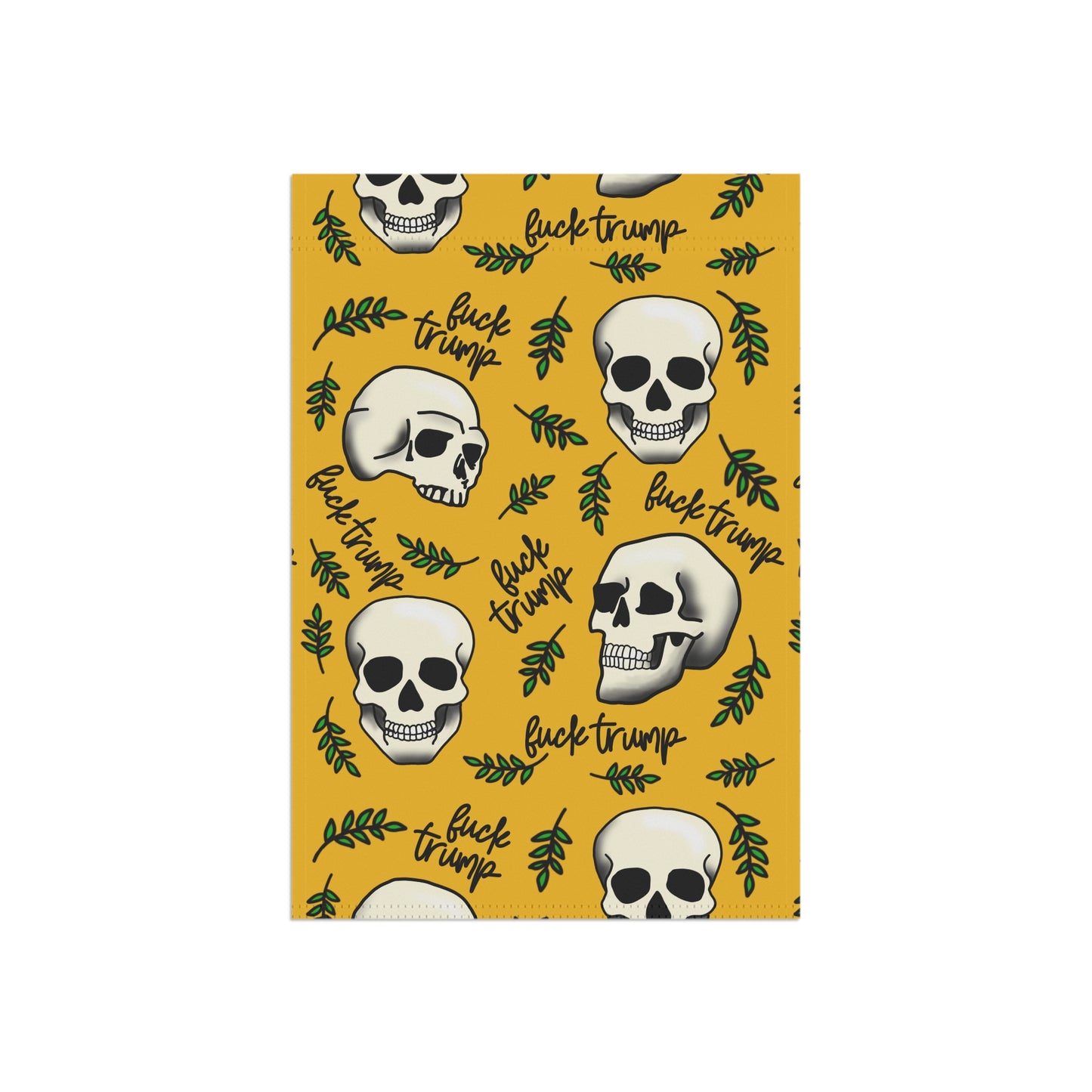 Slightly Subtle Skull Pattern Garden Flag | Political Phrase Garden Flag FDT