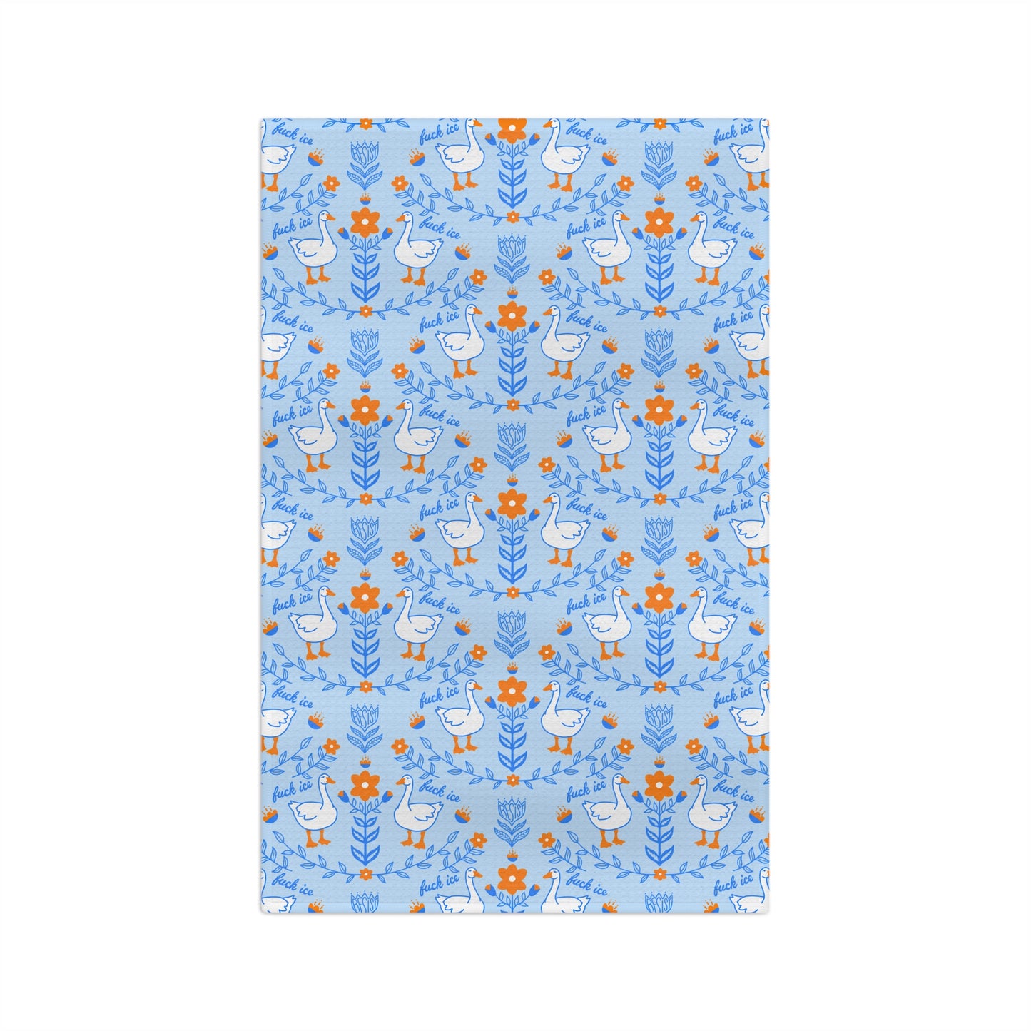 Silly Goose Floral Microfiber Tea Towel — Cute Farmhouse Kitchen Linen fuck ice resist