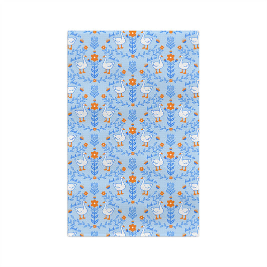 Silly Goose Floral Microfiber Tea Towel — Cute Farmhouse Kitchen Linen fuck ice resist