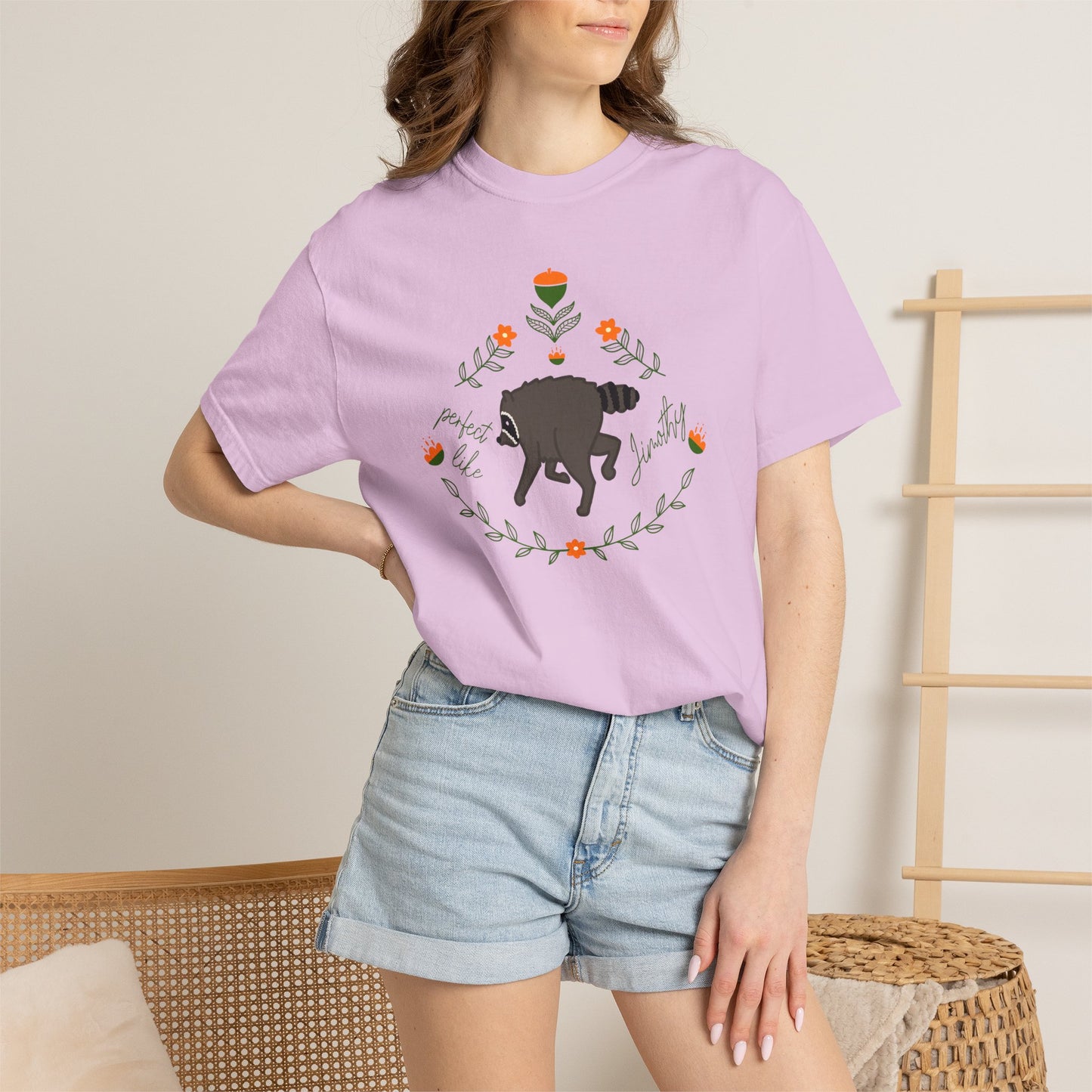 Perfect like Jimothy Floral T-Shirt — Racoon Proud Rustic Graphic Tee
