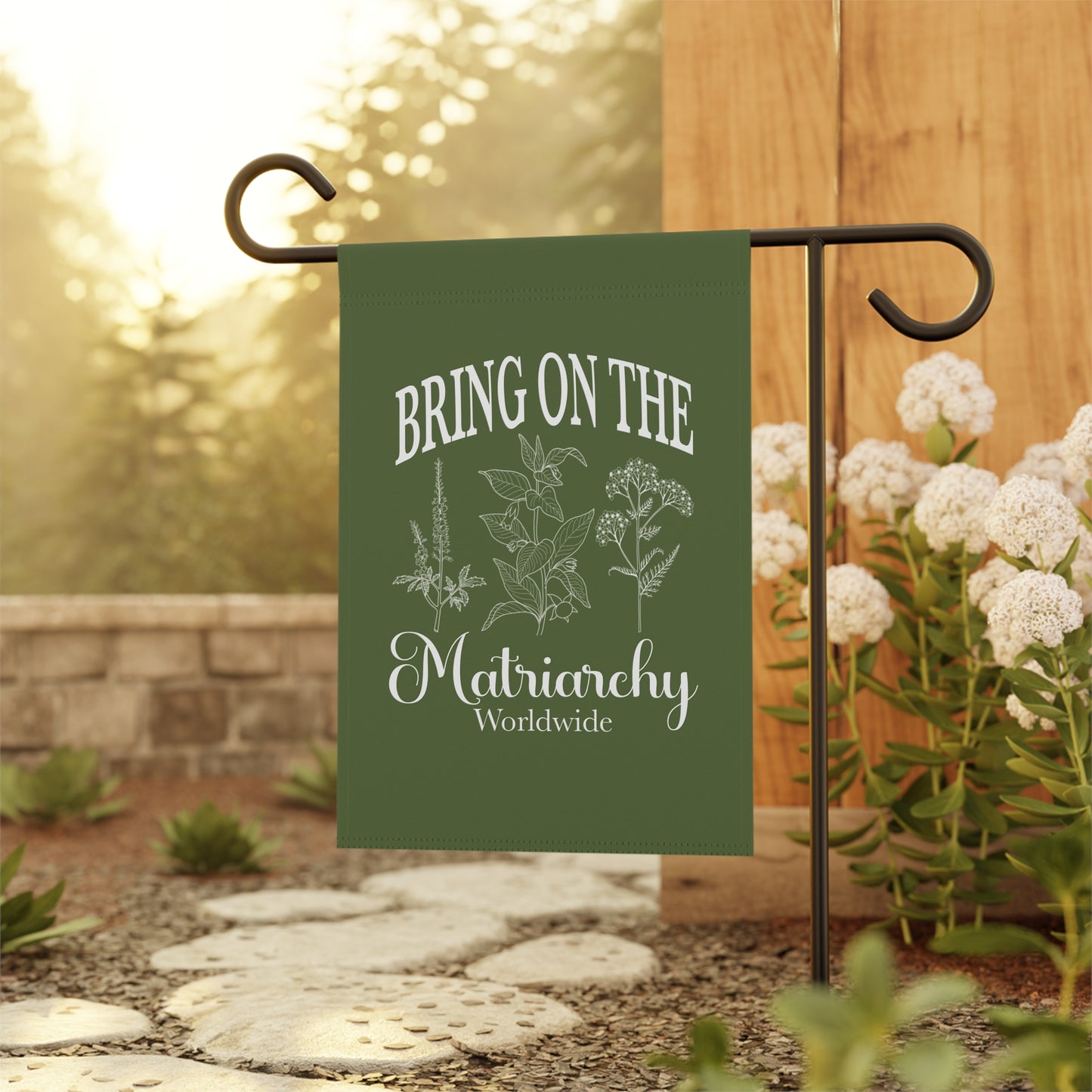 Bring On The Matriarchy Garden Flag | House Banner, Botanical Design