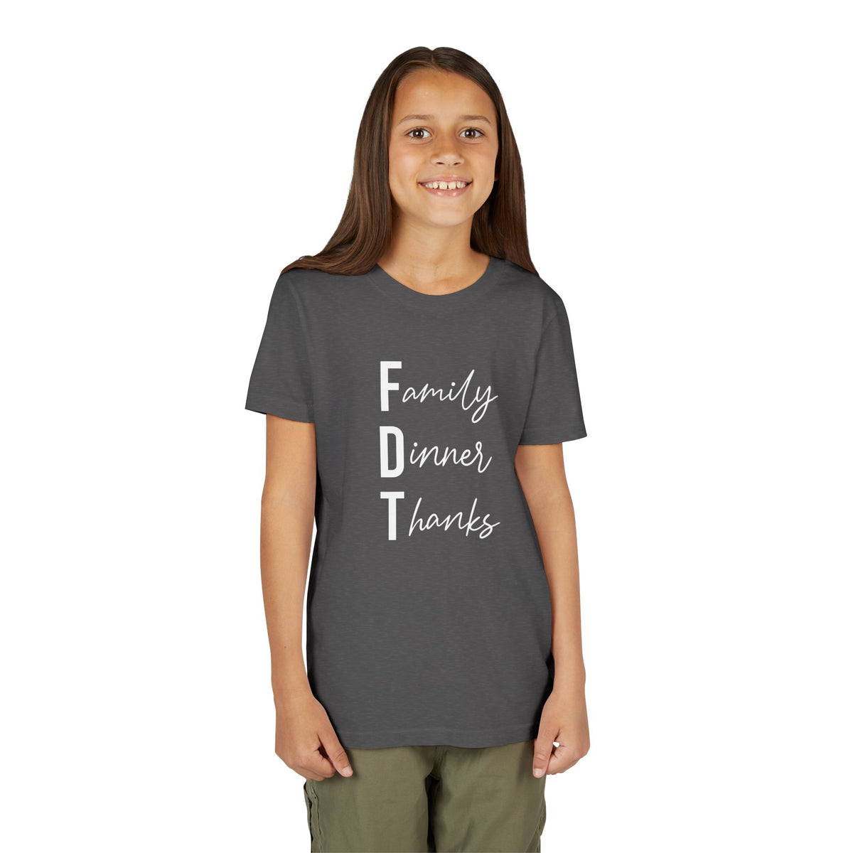 Youth Family Dinner Thanks Thanksgiving Tee FDT kids shirt