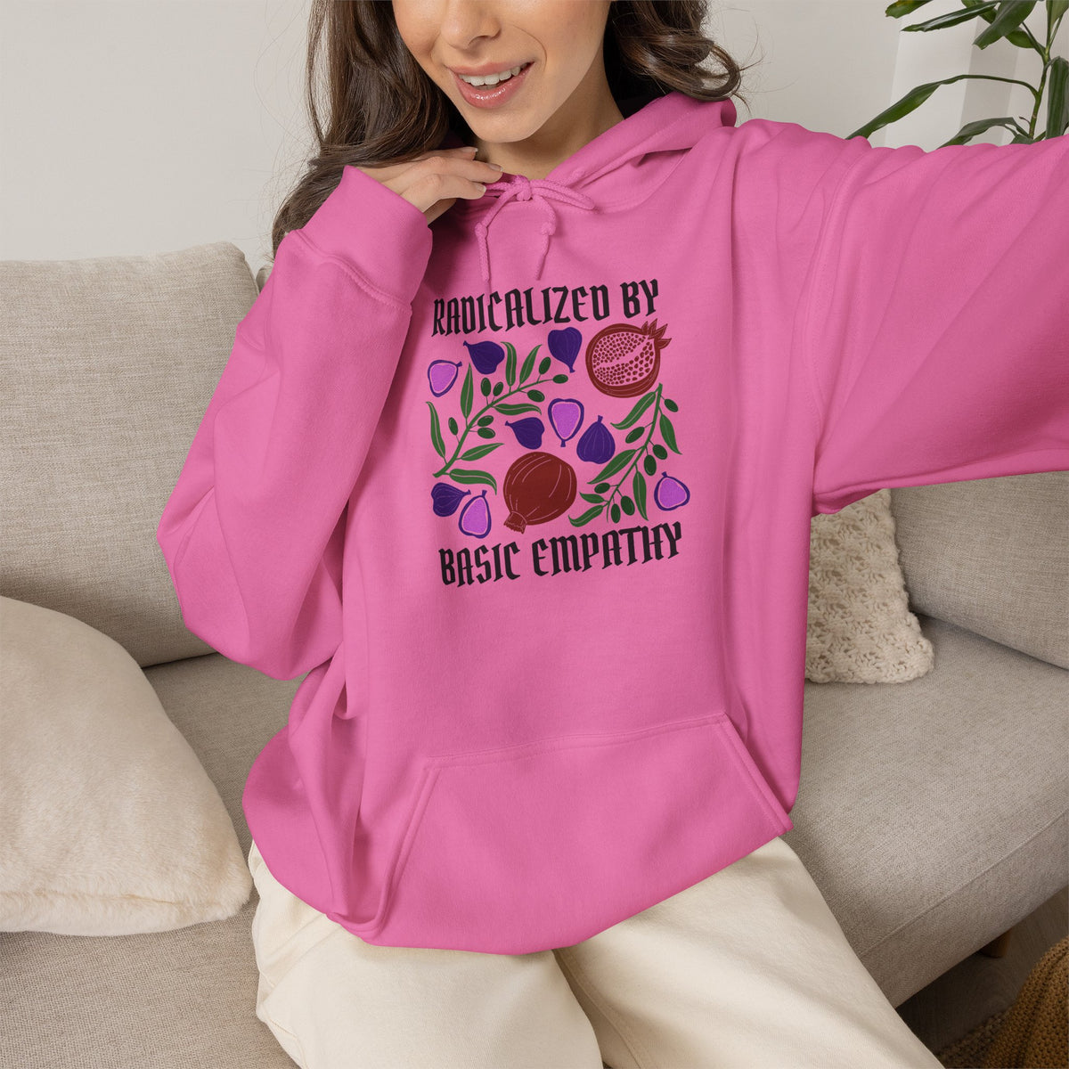 Radicalized by Basic Empathy Floral Hoodie