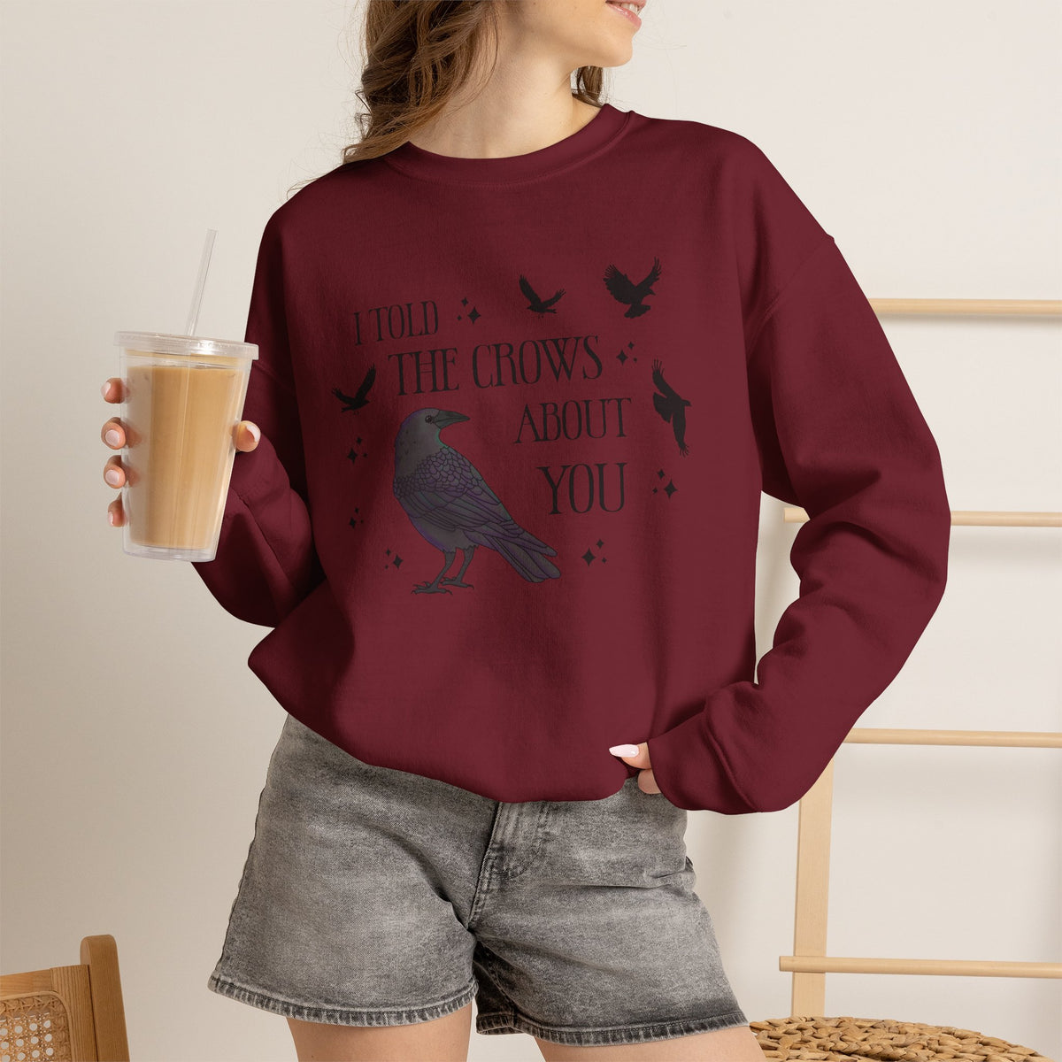 I Told the Crows About You Gothic Crow Sweatshirt Matriarchy