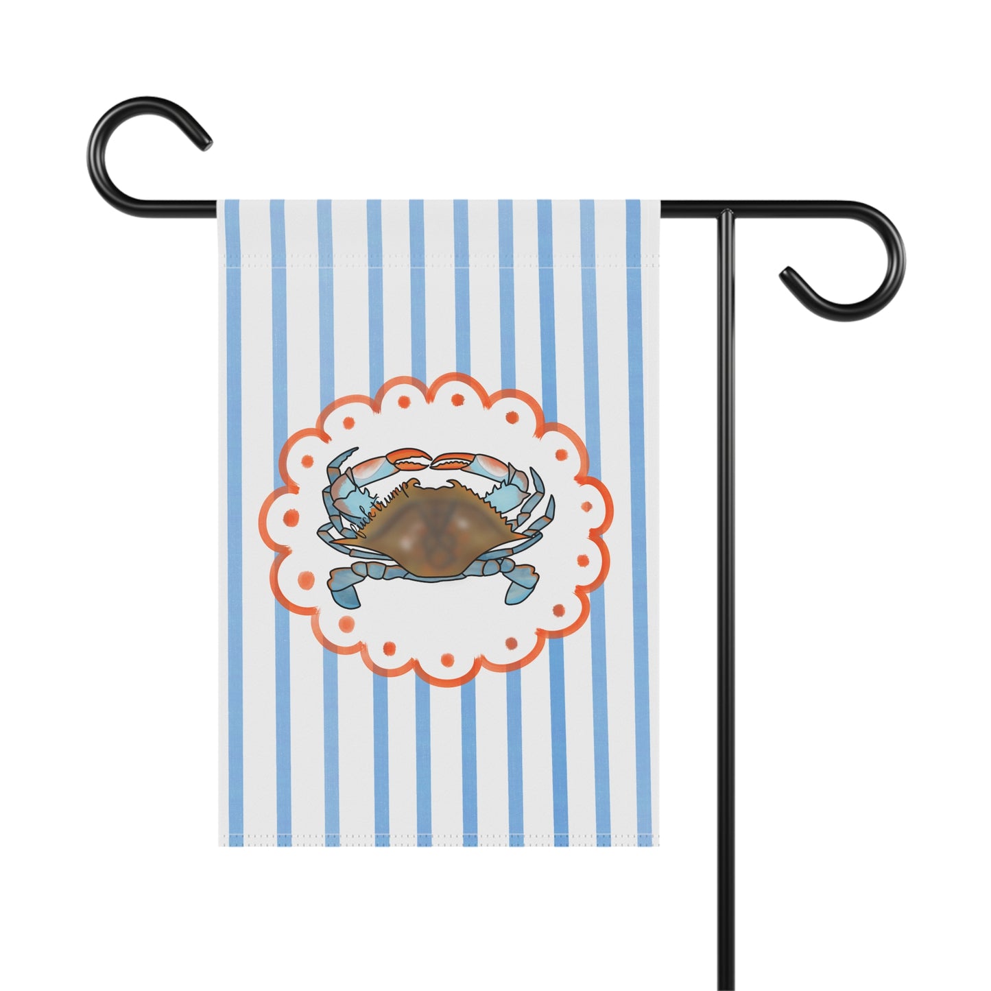 Coastal Blue Striped Crab Garden Flag Nautical FDT