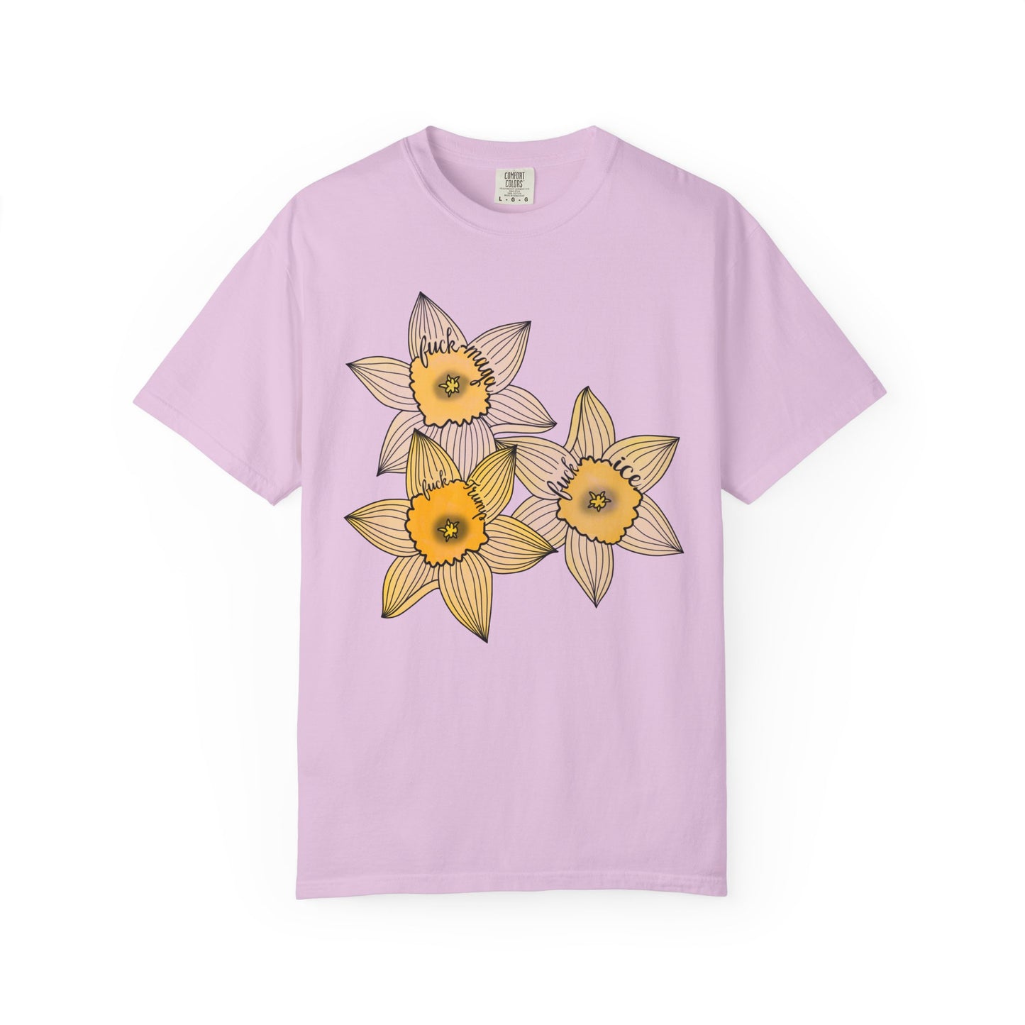 Slightly Subtle Daffodil Trio T-shirt | Yellow Floral Spring Bloom Tee FDT
