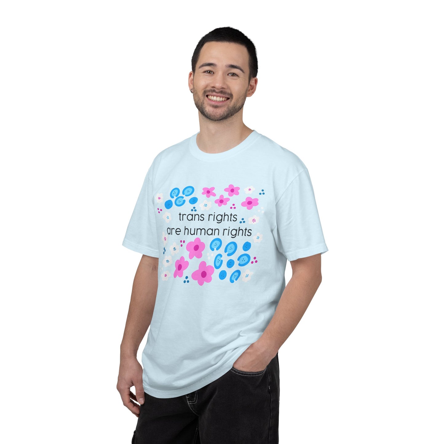 trans rights are human rights T-shirt | floral trans pride design