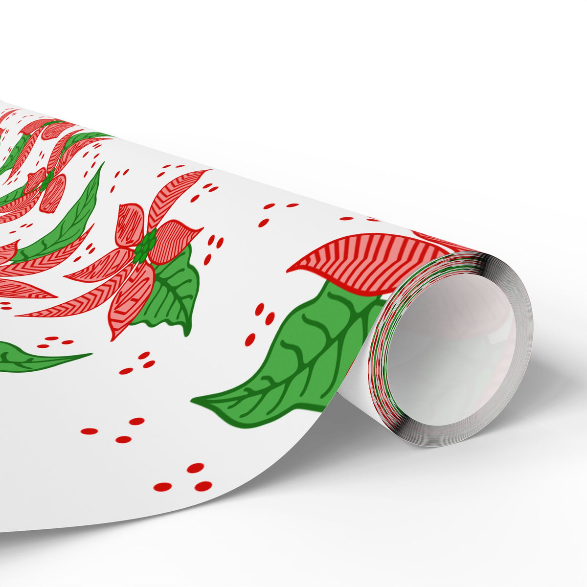 Poinsettia Pattern Wrapping Paper | Christmas Floral Holiday Wrap