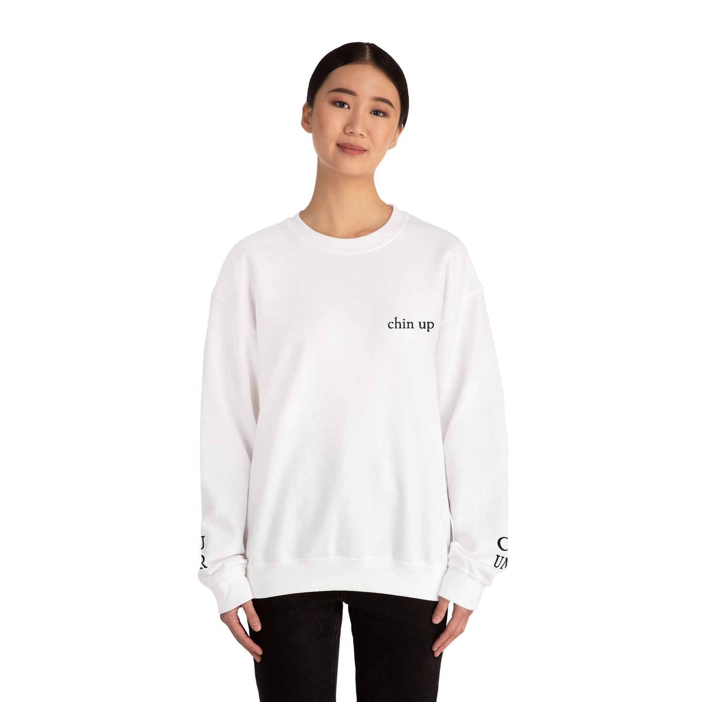 Slightly Sublte Chin Up Wrist Message Unisex Heavy Blend™ Crewneck Sweatshirt FDT
