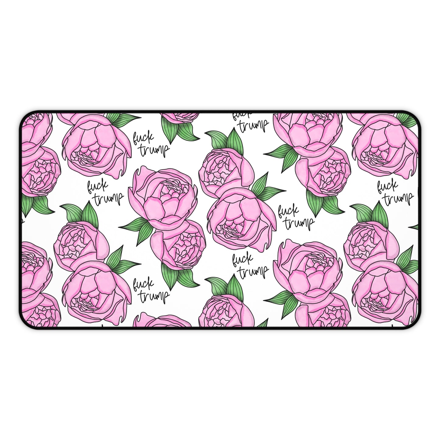 Slightly Subtle Pink Peonies Pattern Desk Mat | Floral Mouse Pad