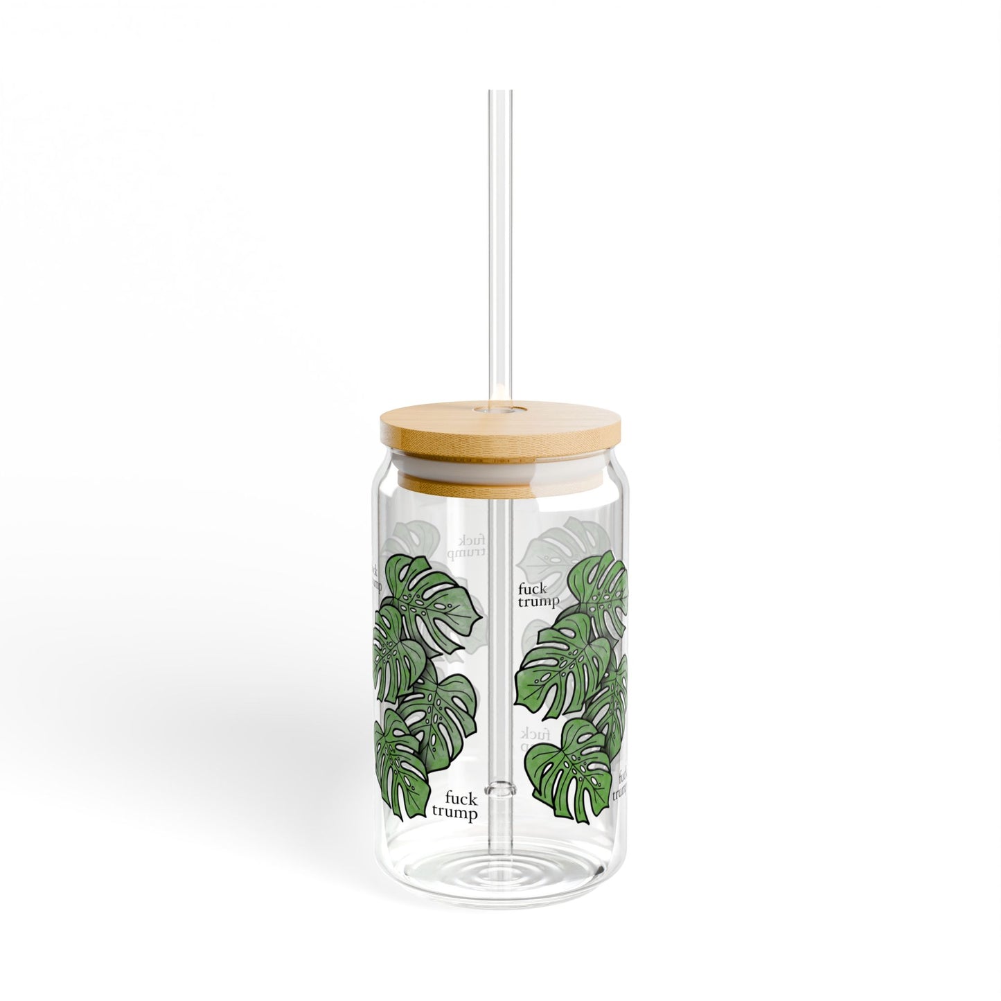 Slightly Subtle Monstera Tropical Eco-Friendly Sipper Glass
