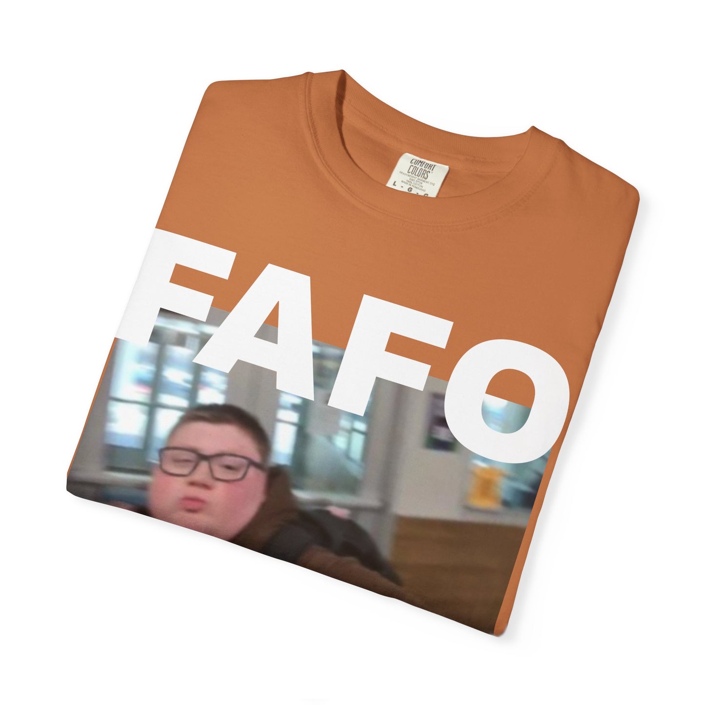 FAFO Okay Kid meme photo T-shirt | FAFO graphic tee