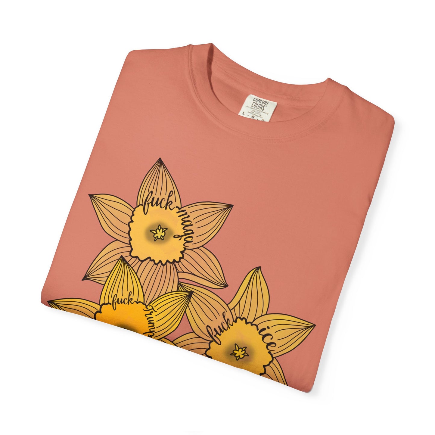 Slightly Subtle Daffodil Trio T-shirt | Yellow Floral Spring Bloom Tee FDT
