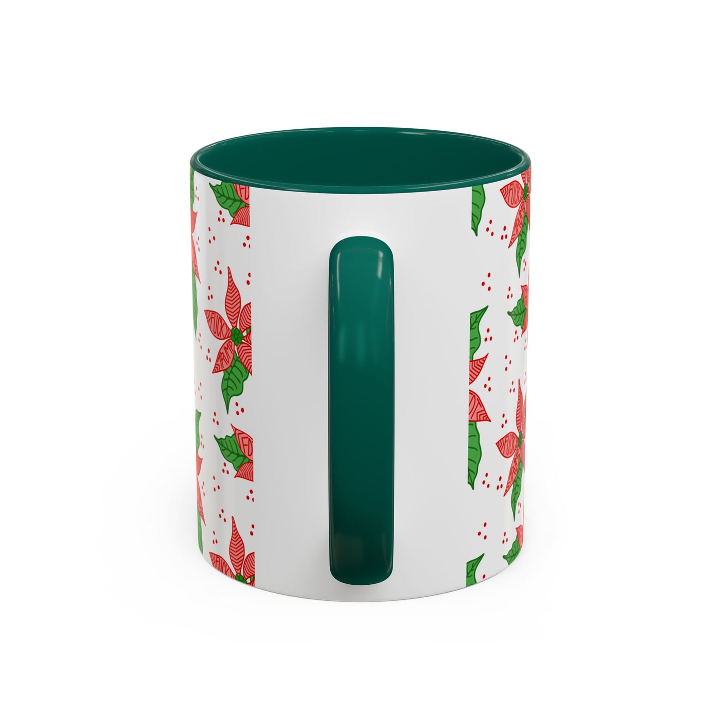 Slightly Subtle Poinsettia Holiday Mugs - Christmas FDT Design | Festive Coffee Mug, Gift for Christmas, Floral Tableware, Winter Decor