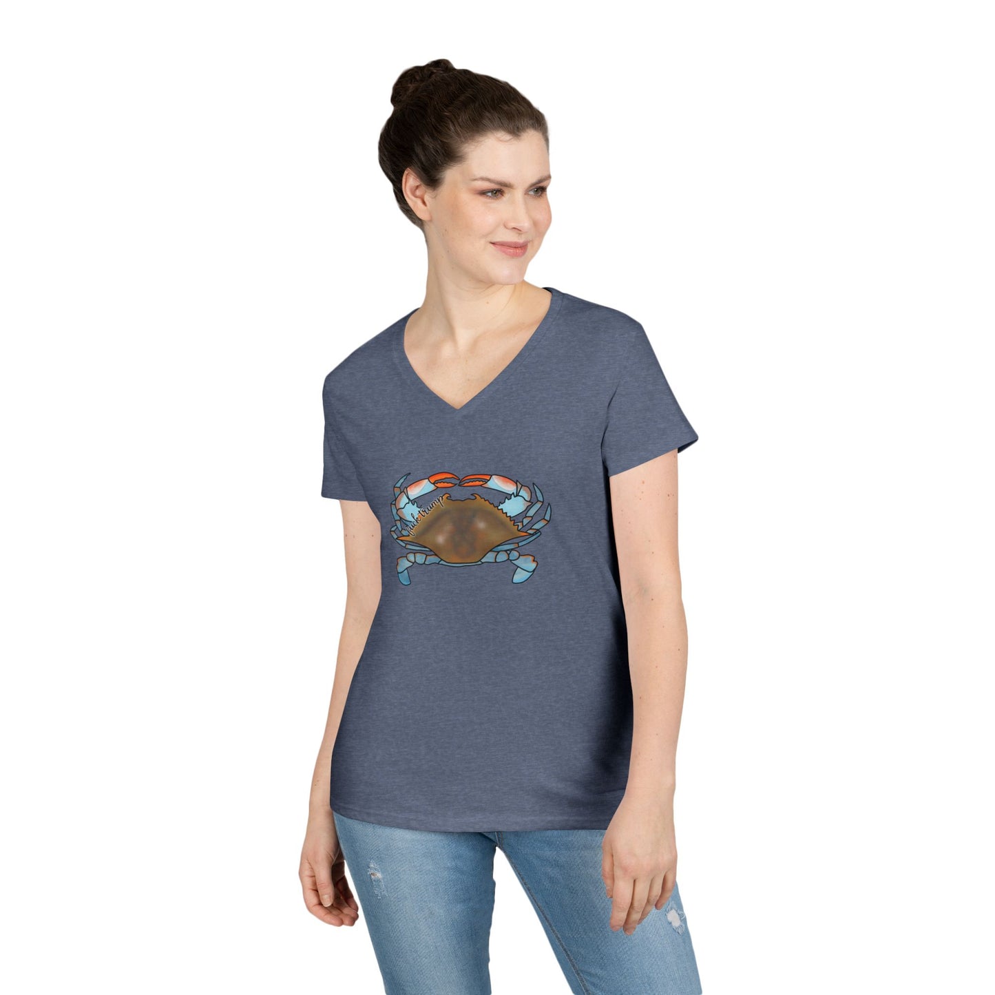 Blue Crab Illustration T-Shirt | Coastal Sea Life Tee FDT