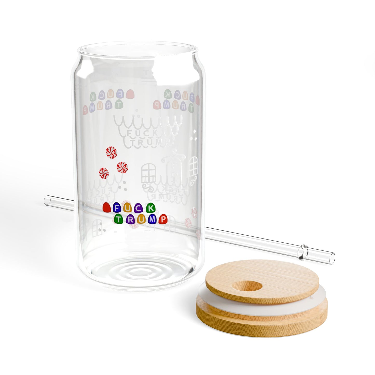 Slightly Subtle Gingerbread Candy Doodle Sipper Glass FDT