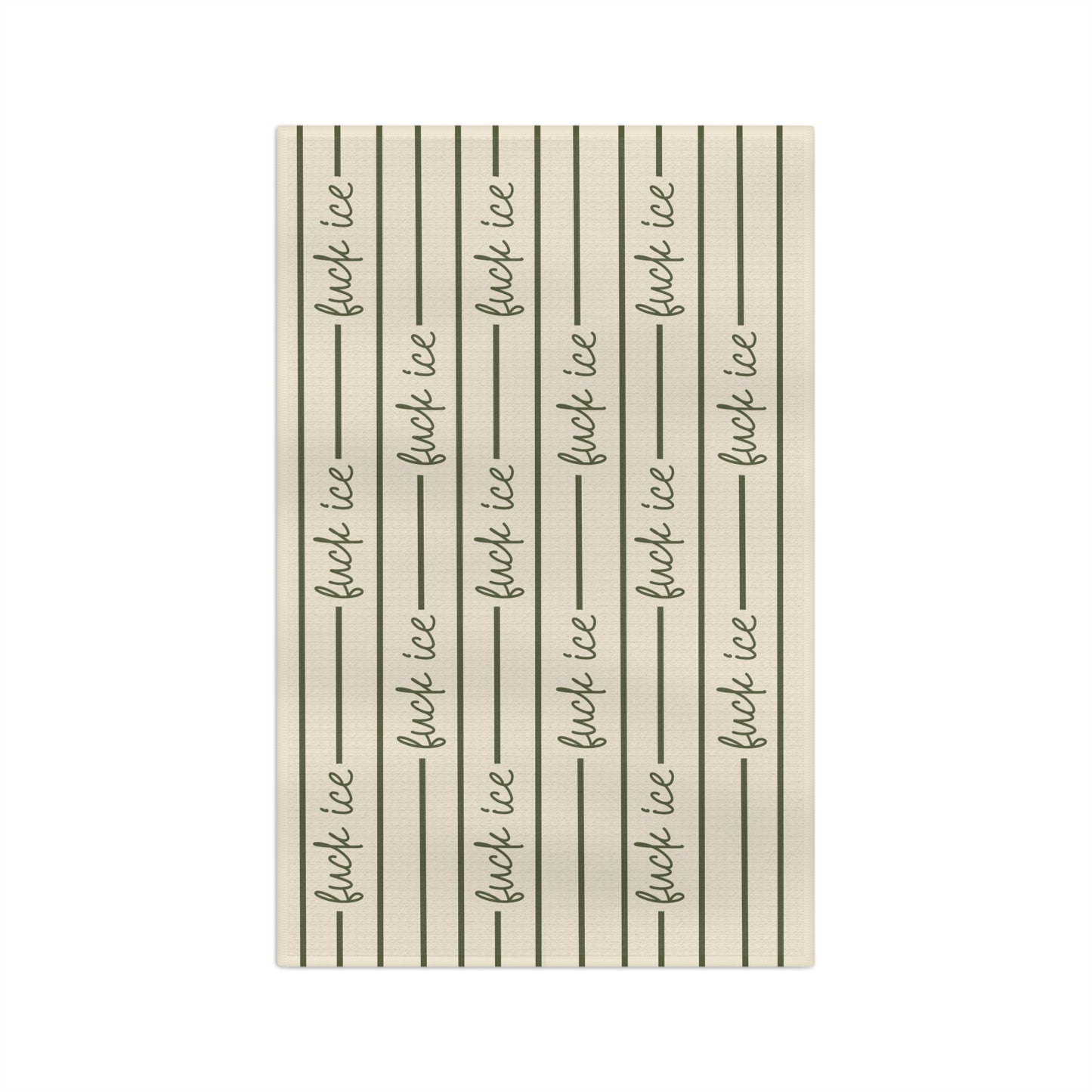 flour to table striped script Microfiber Tea Towel | farmhouse kitchen stripes ice