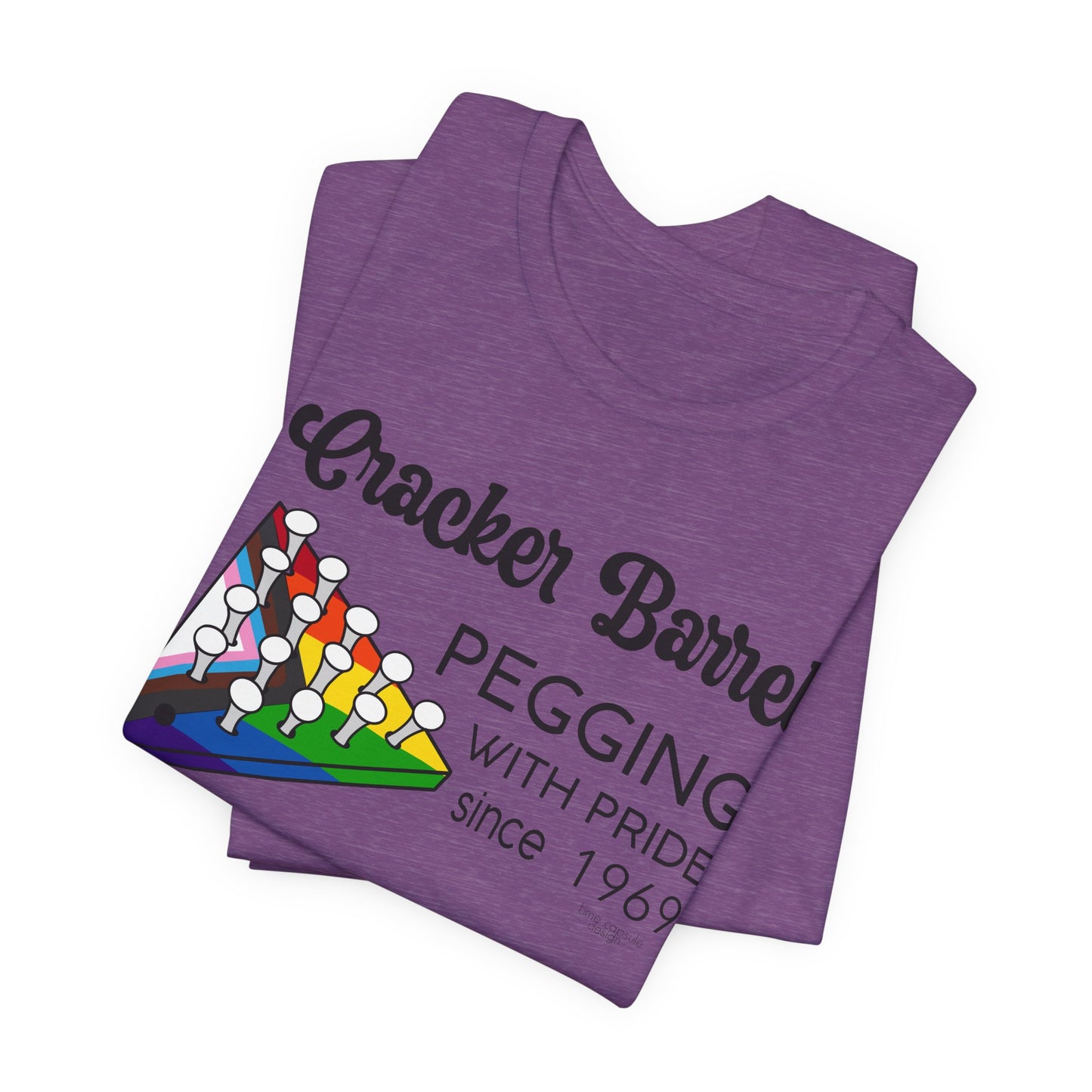 Pegging with Pride Unisex Graphic Tee, Funny Short Sleeve T-Shirt for LGBTQ+ Pride Events, Gift for Friends, Fun Casual Wear