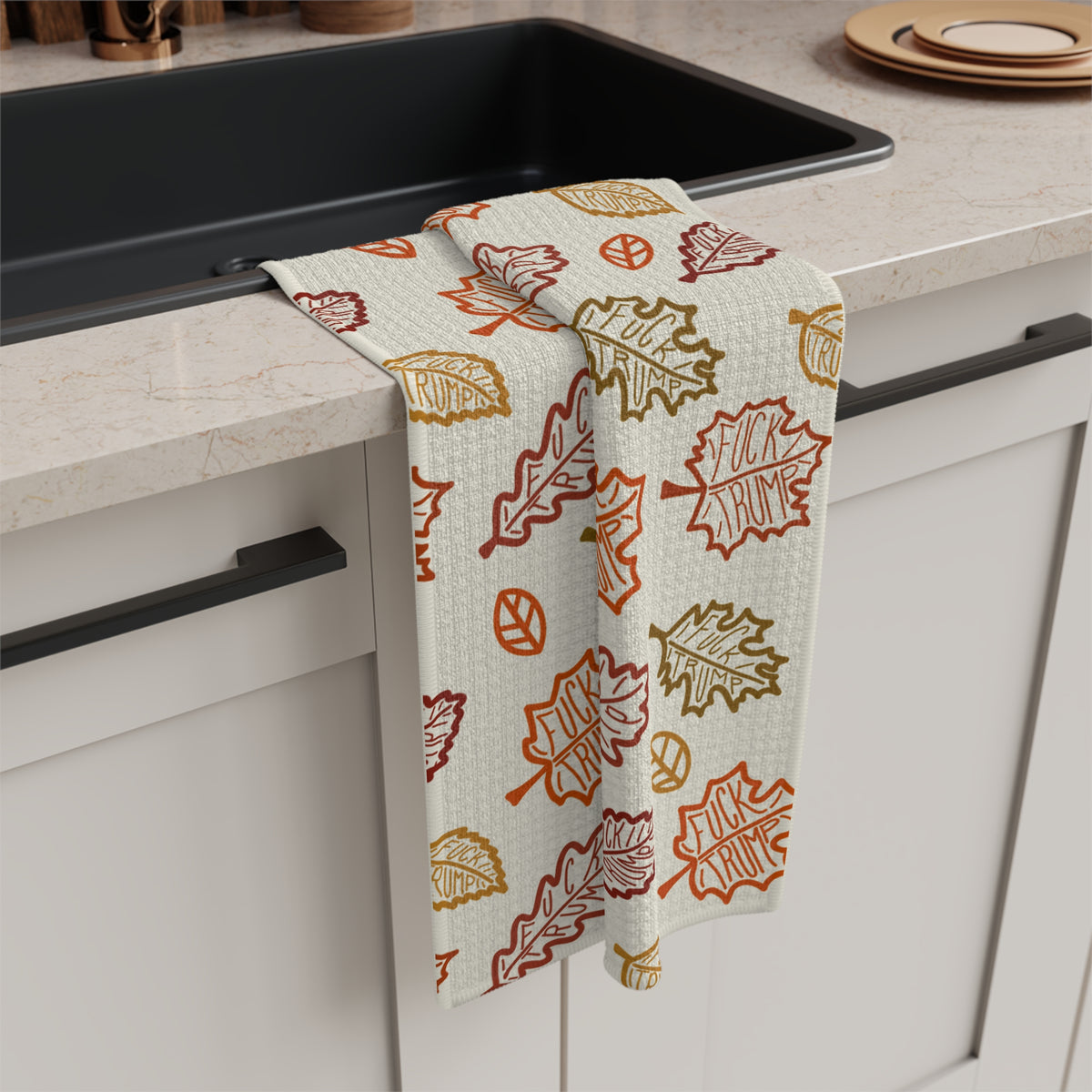 Autumn Leaves Microfiber Tea Towel Fall Kitchen Dish Cloth
