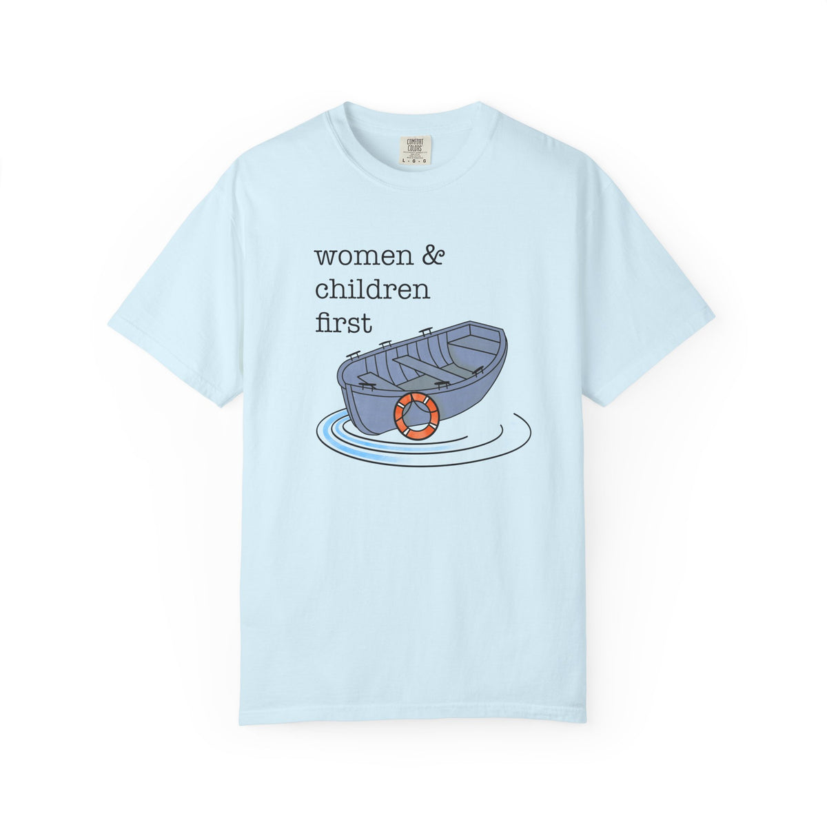 Lifeboat Matriarchy Women & Children First Nautical Boat Graphic T-Shirt