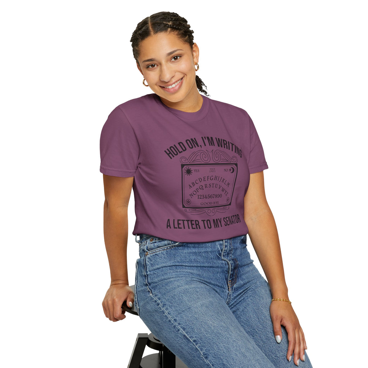 Hold On I'm Writing A Letter To My Senator T-Shirt Ouija Board Political Protest Tee