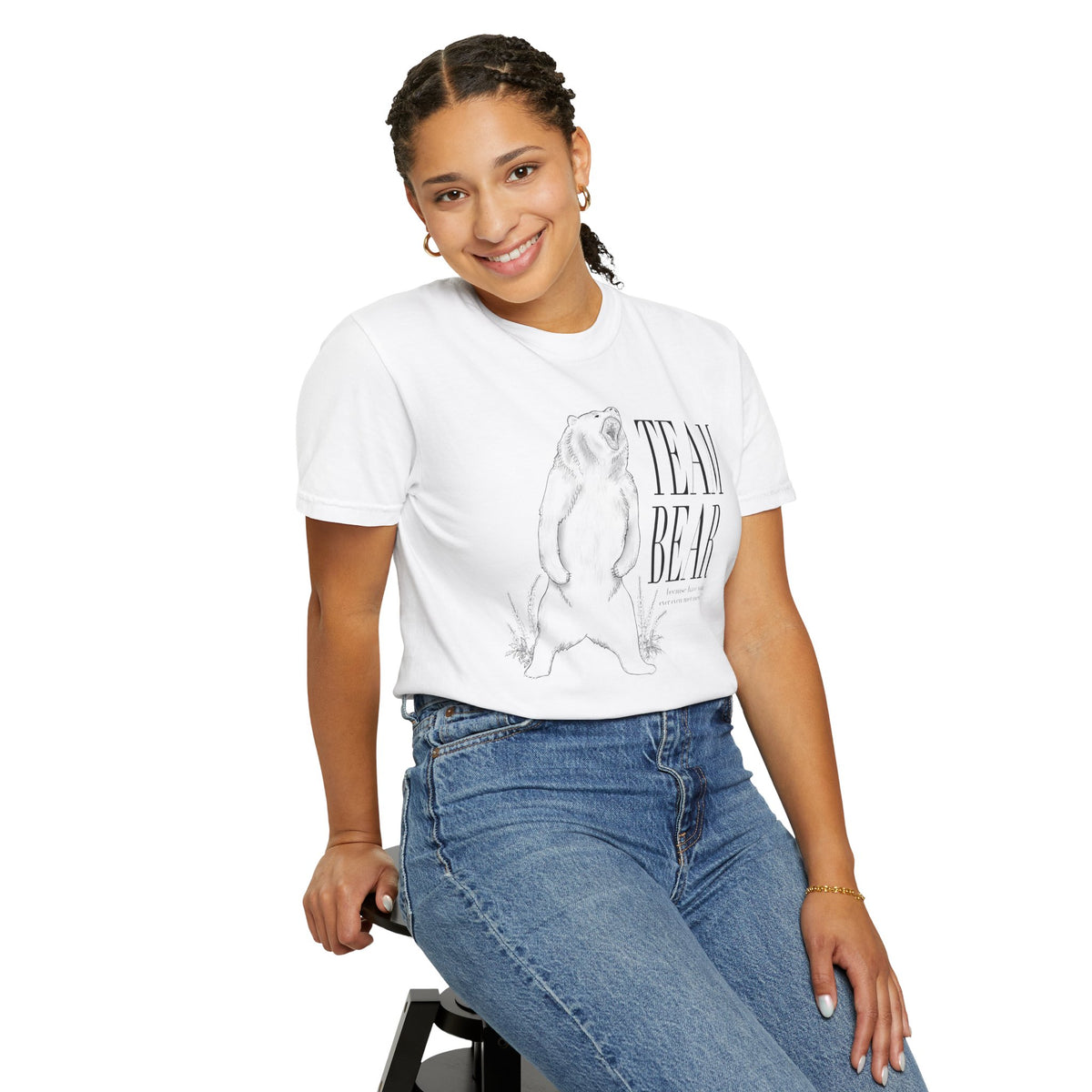 Team Bear Graphic T-Shirt Vintage Sketch Bear Tee because have you even met men