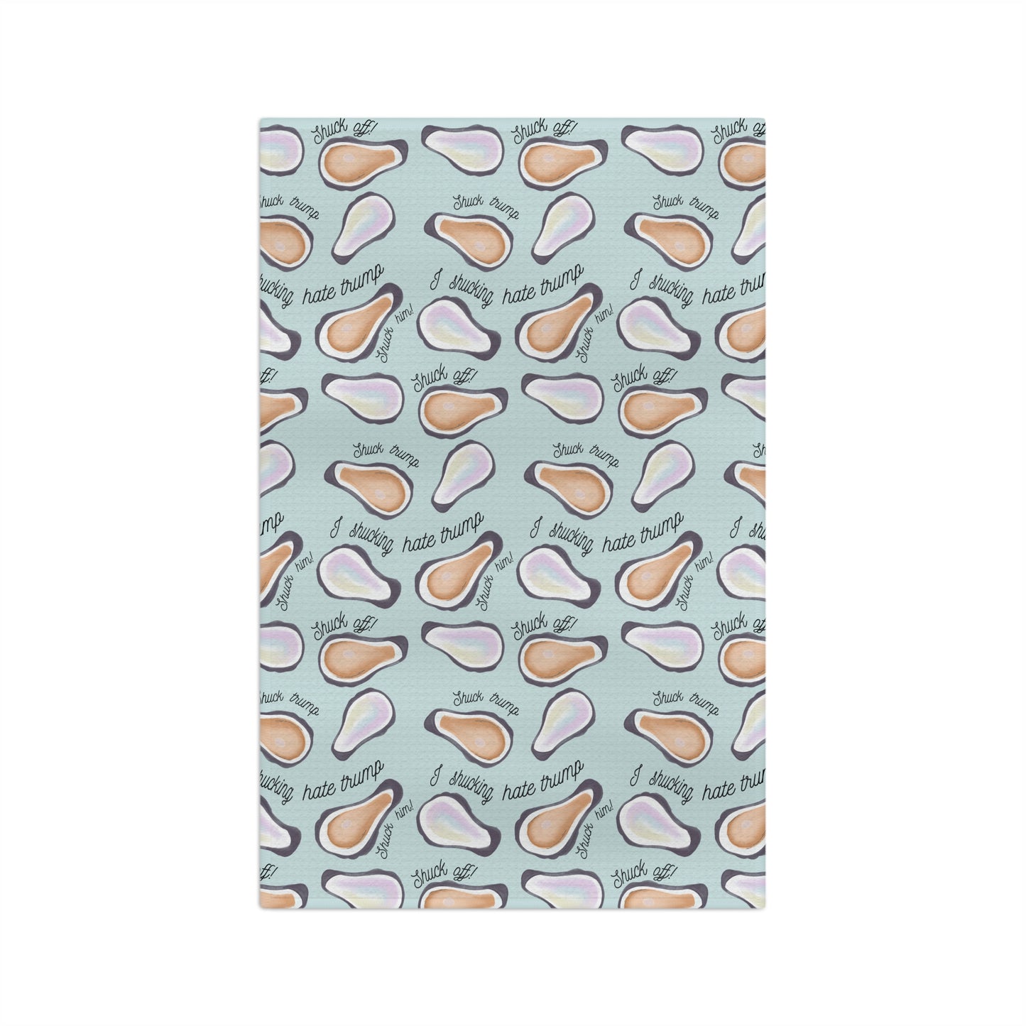 Slightly Subtle Oyster Pattern Microfiber Tea Towel | Pastel Shell Design