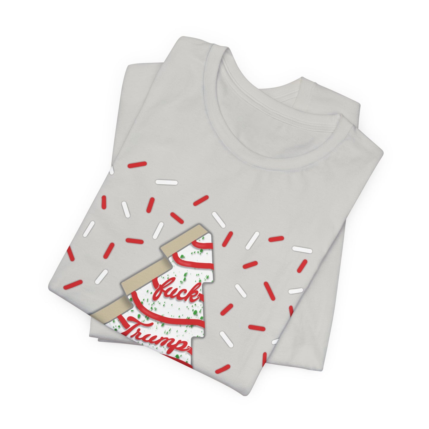 Slightly Subtle Christmas Tree Cake with Striped Confetti FDT tee | Political Statement