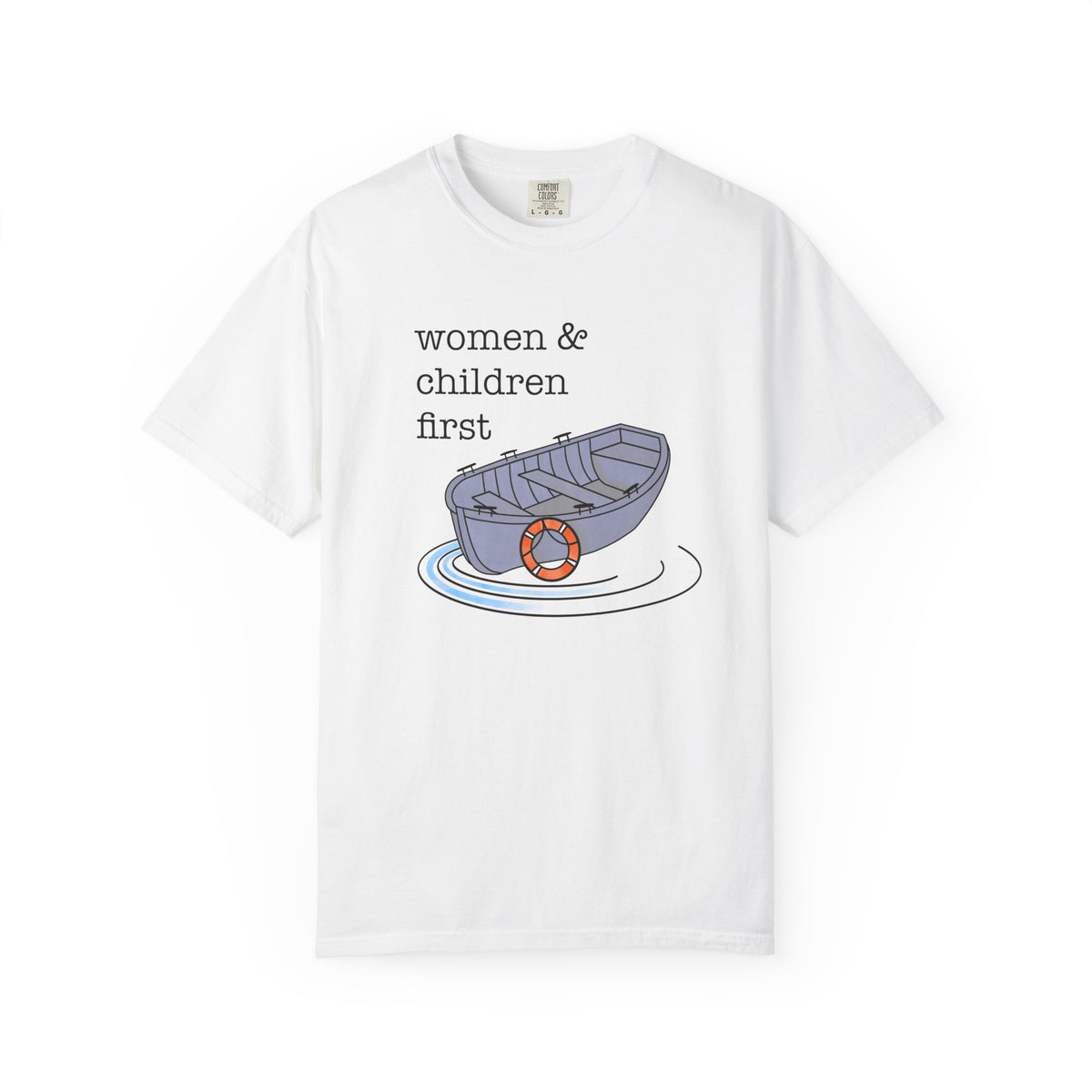 Lifeboat Matriarchy Women & Children First Nautical Boat Graphic T-Shirt