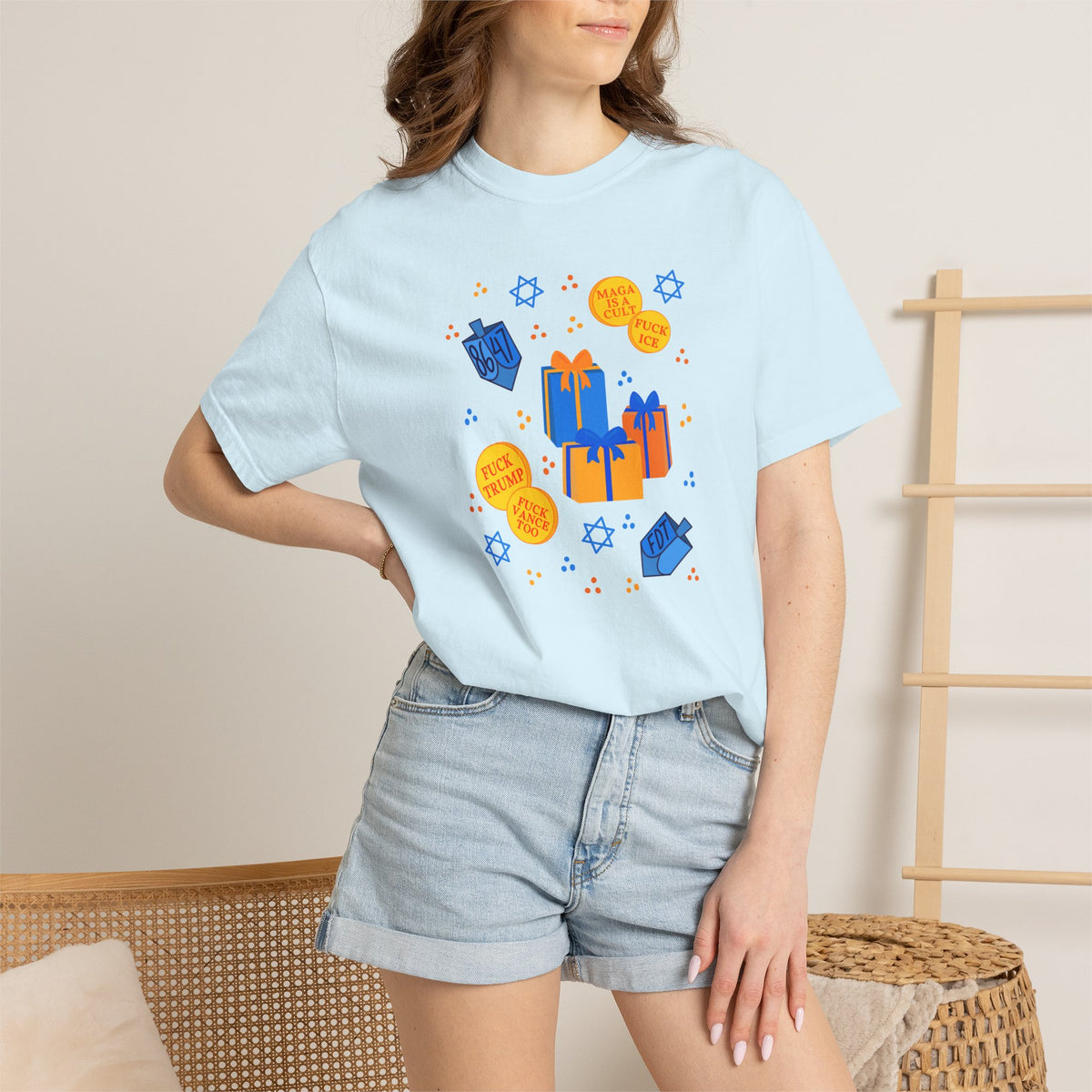 Slightly Subtle Hanukkah Dreidel Gelt Gift Celebration T-Shirt