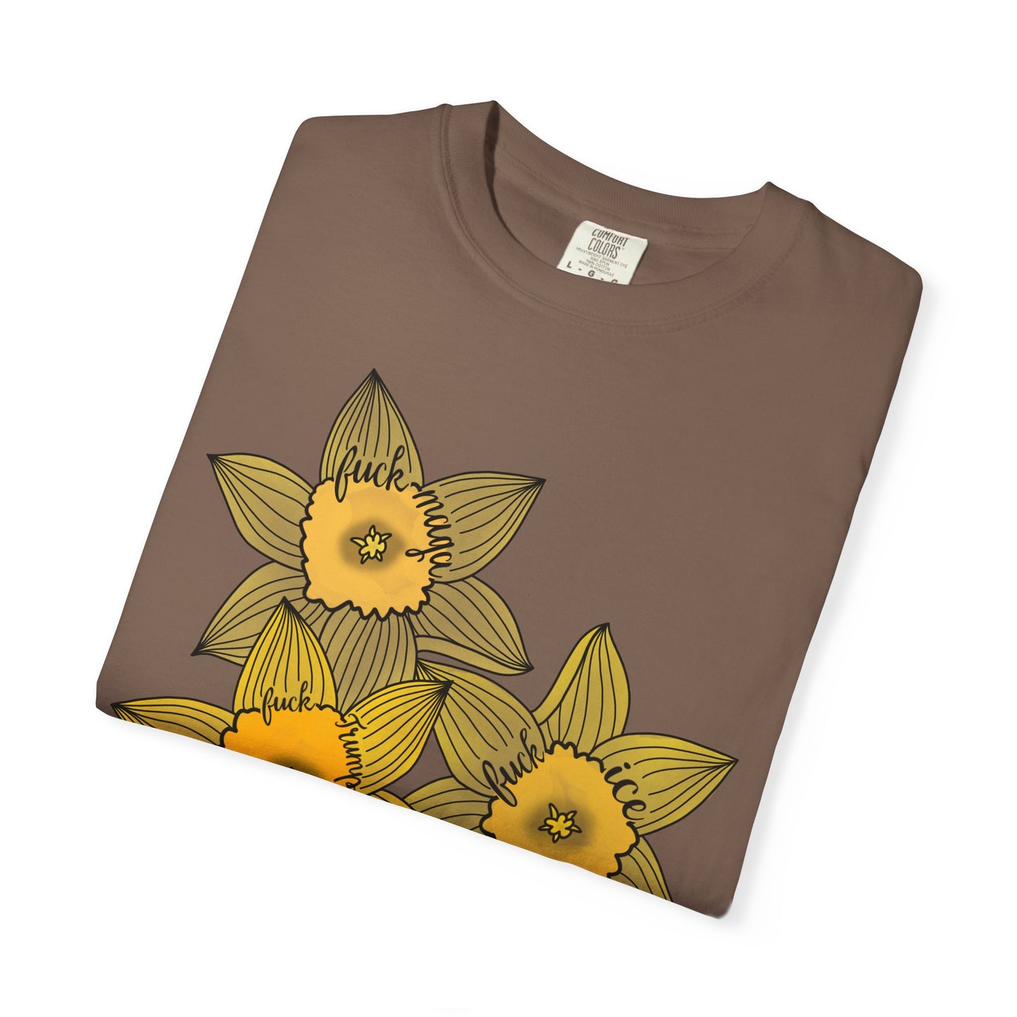 Slightly Subtle Daffodil Trio T-shirt | Yellow Floral Spring Bloom Tee FDT