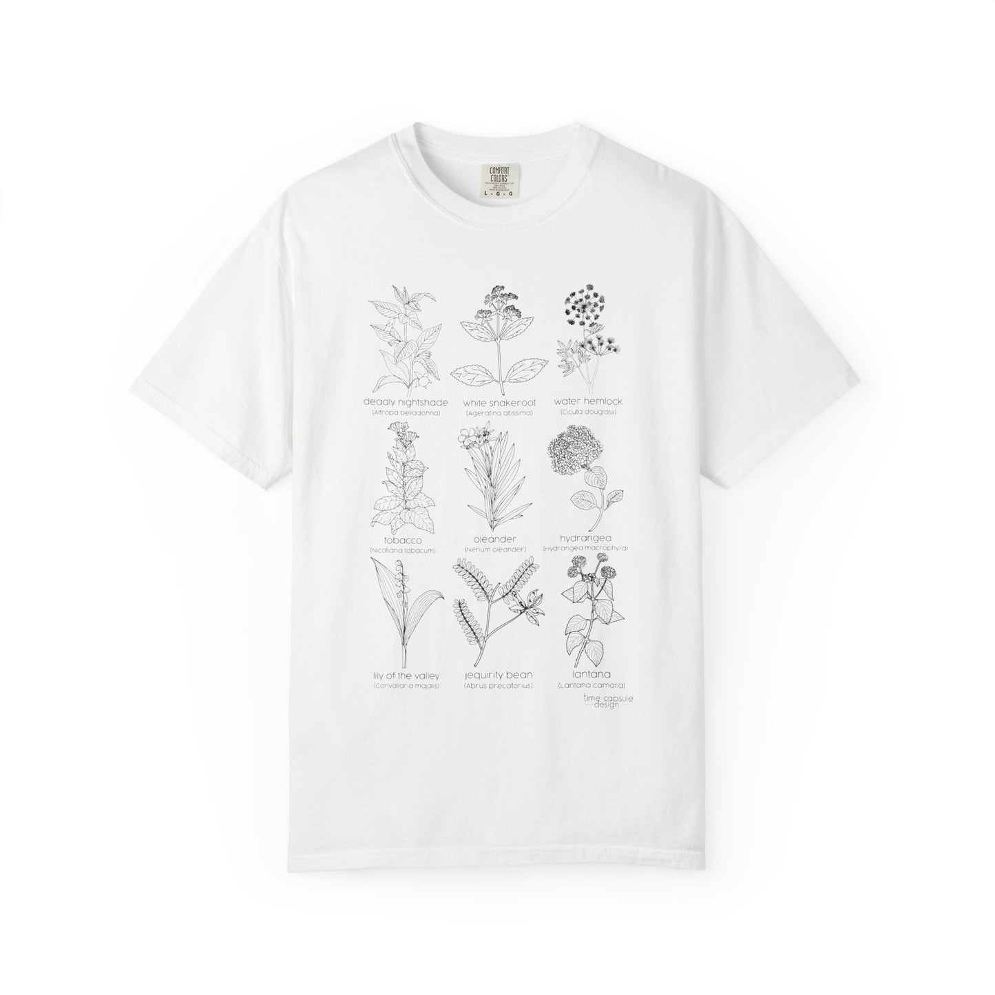 Deadly Nightshade Botanical Illustration T-Shirt | Vintage Plant Sketches, Floral Chart