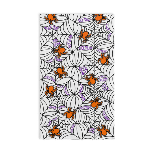 Slightly Subtle Spider Web Hand Towel, Spooky Trump Halloween Decor, Kitchen Towel, Bath Towel, Gift for Witch Lovers, Fall Home Accessory