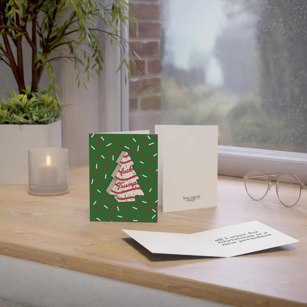 Tree Cake Funny Christmas Greeting Card FDT Holiday Tree Design