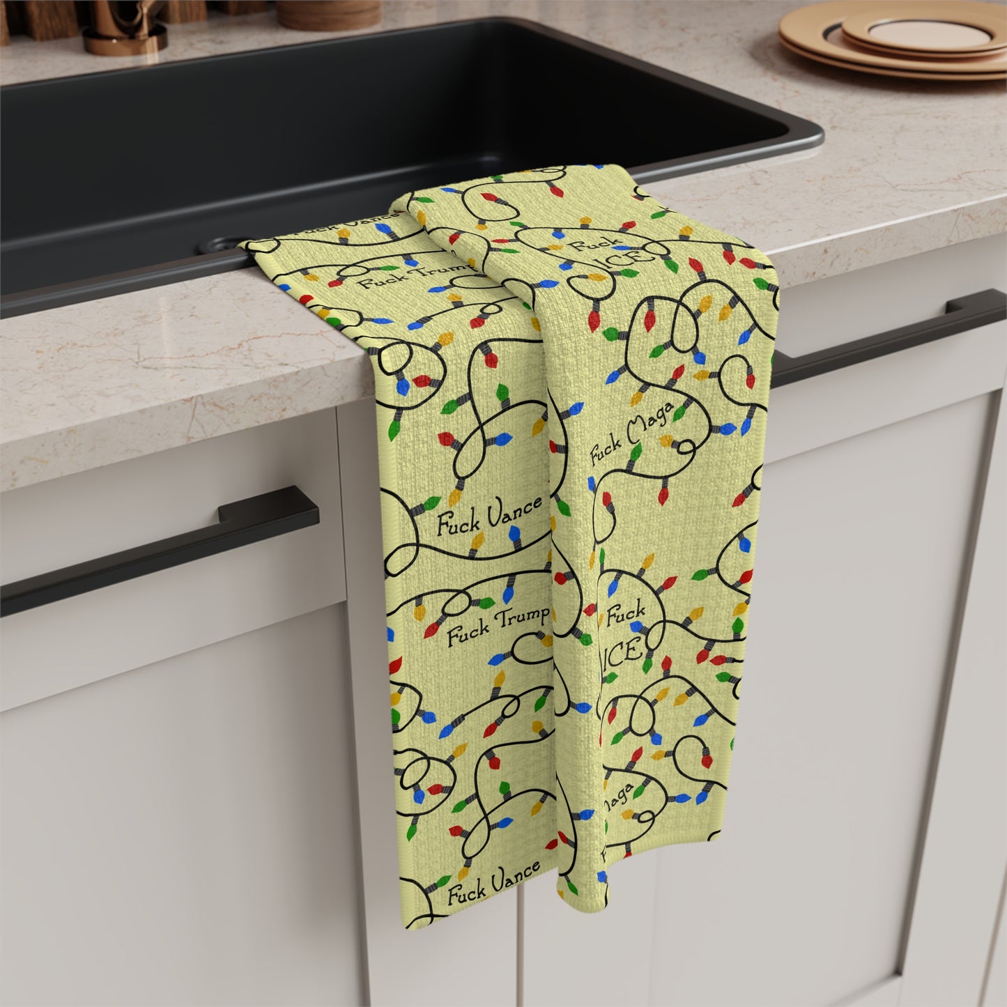 Holiday Lights Tea Towel FDT Patterned Kitchen Towel