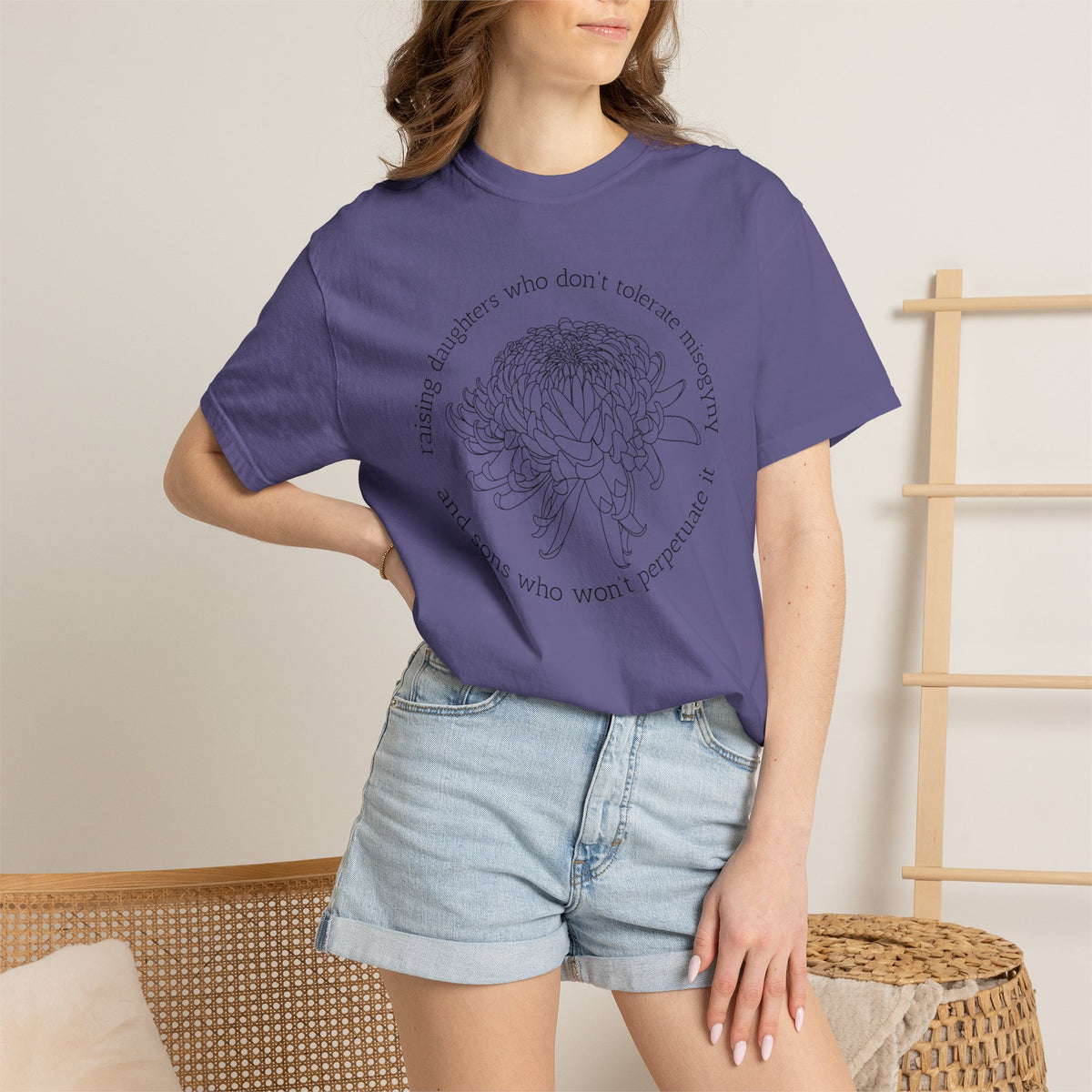 Floral Raising Daughters and Sons T-Shirt Botanical Line Art