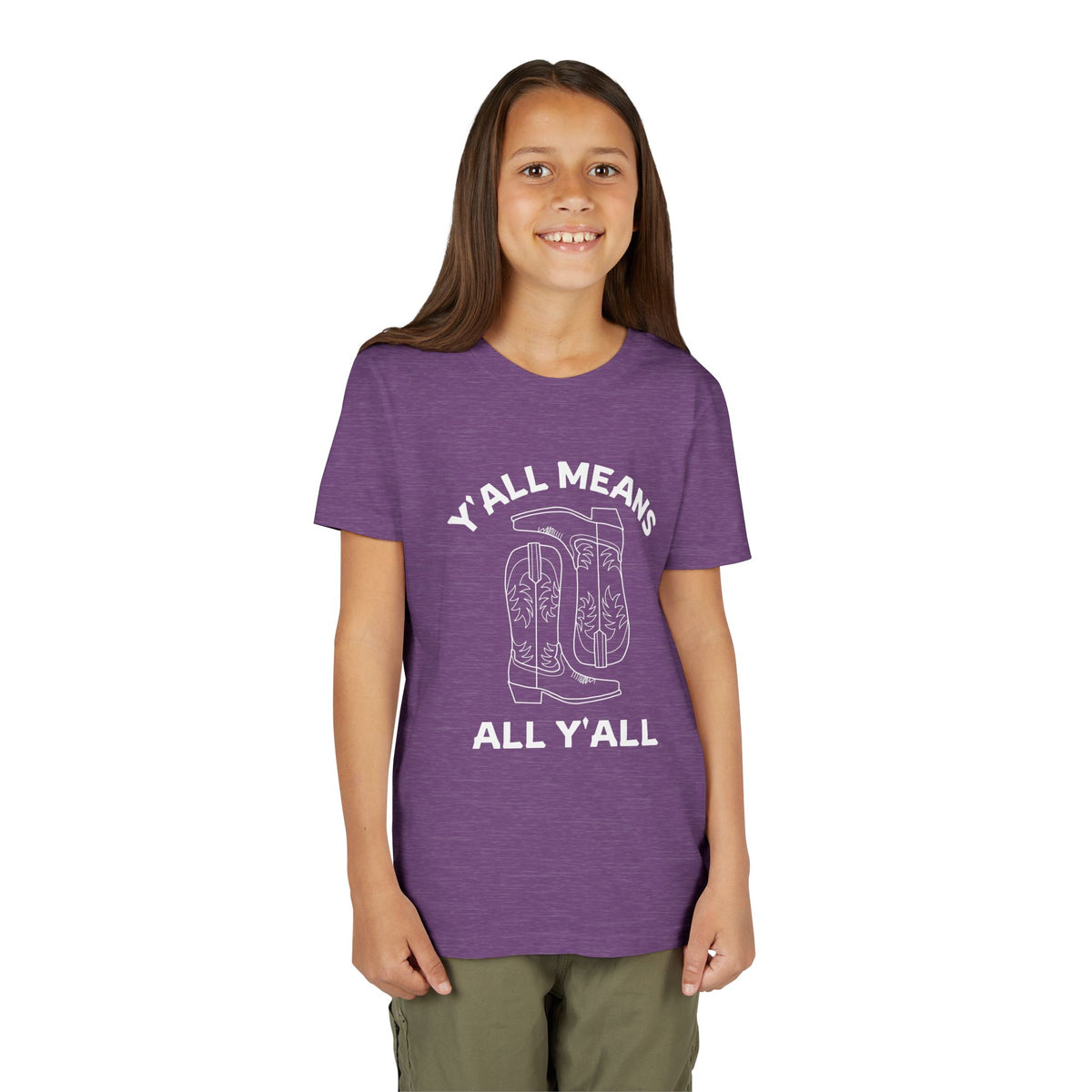 Youth Y’all Means All Y’all Cowboy Boot Graphic T-Shirt