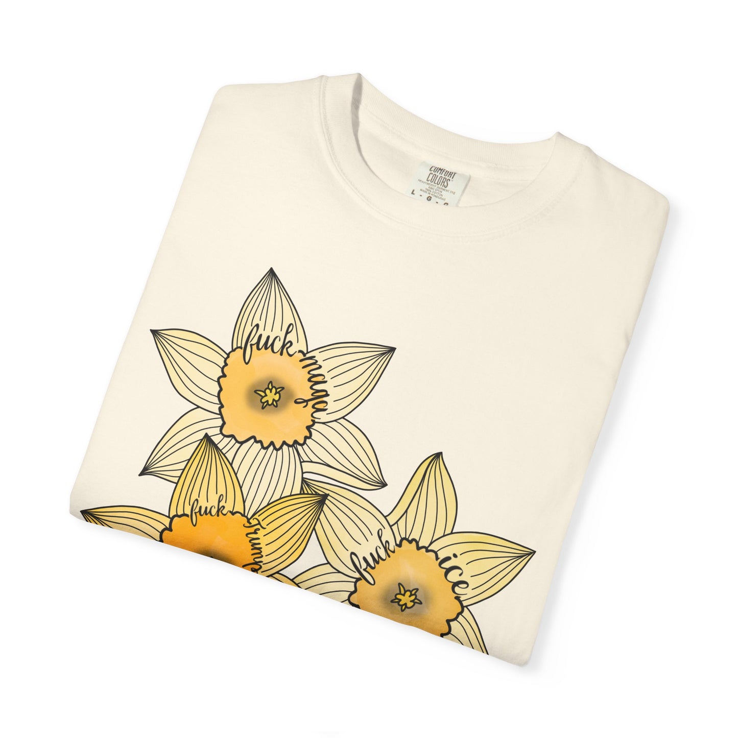 Slightly Subtle Daffodil Trio T-shirt | Yellow Floral Spring Bloom Tee FDT
