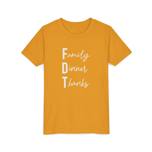 Youth Family Dinner Thanks Thanksgiving Tee FDT kids shirt