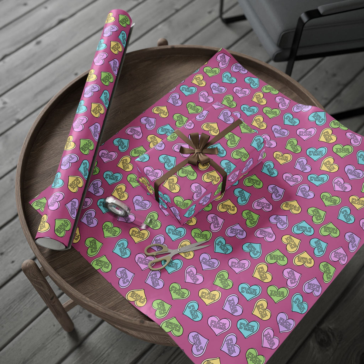 Slightly Subtle Conversation Hearts Wrapping Papers FDT