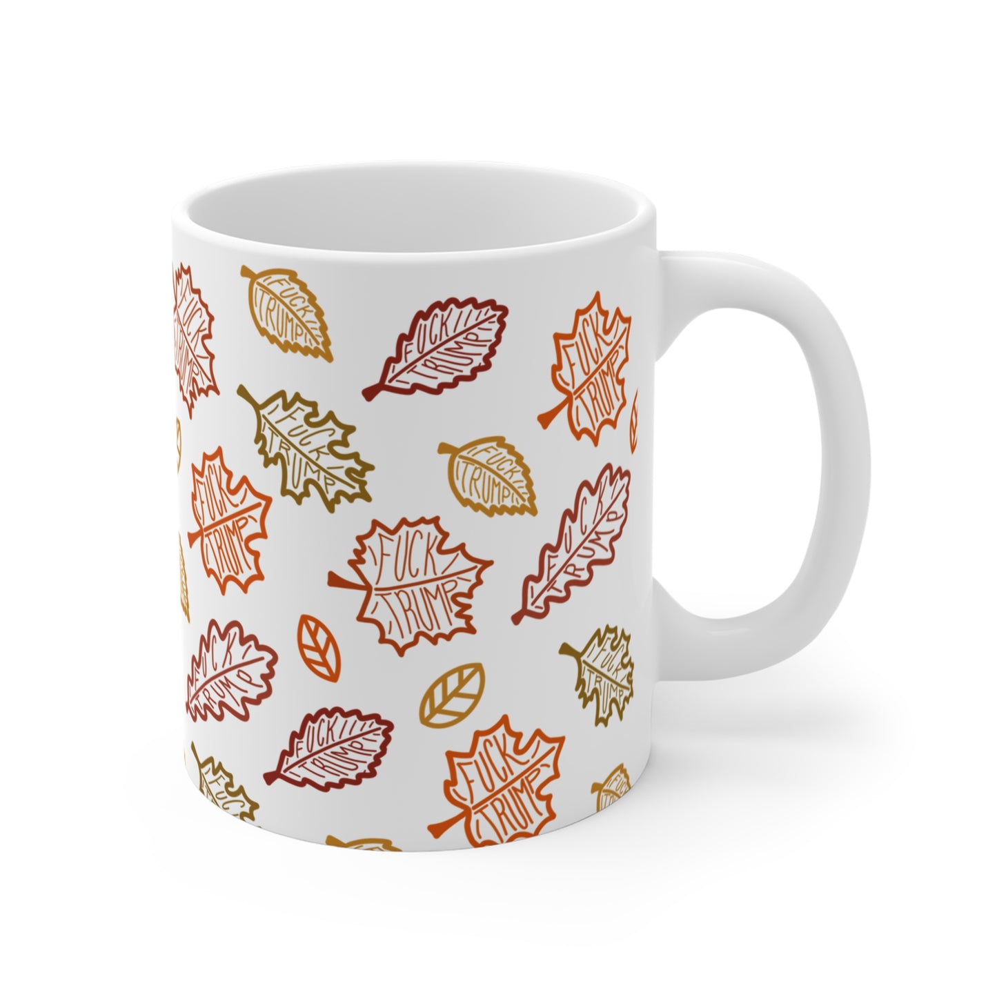 Slightly Subtle Autumn Leaf Mug, 11oz Ceramic Coffee Cup | Fall Decor Gift | Cozy Hot Beverage Companion | Seasonal Kitchenware