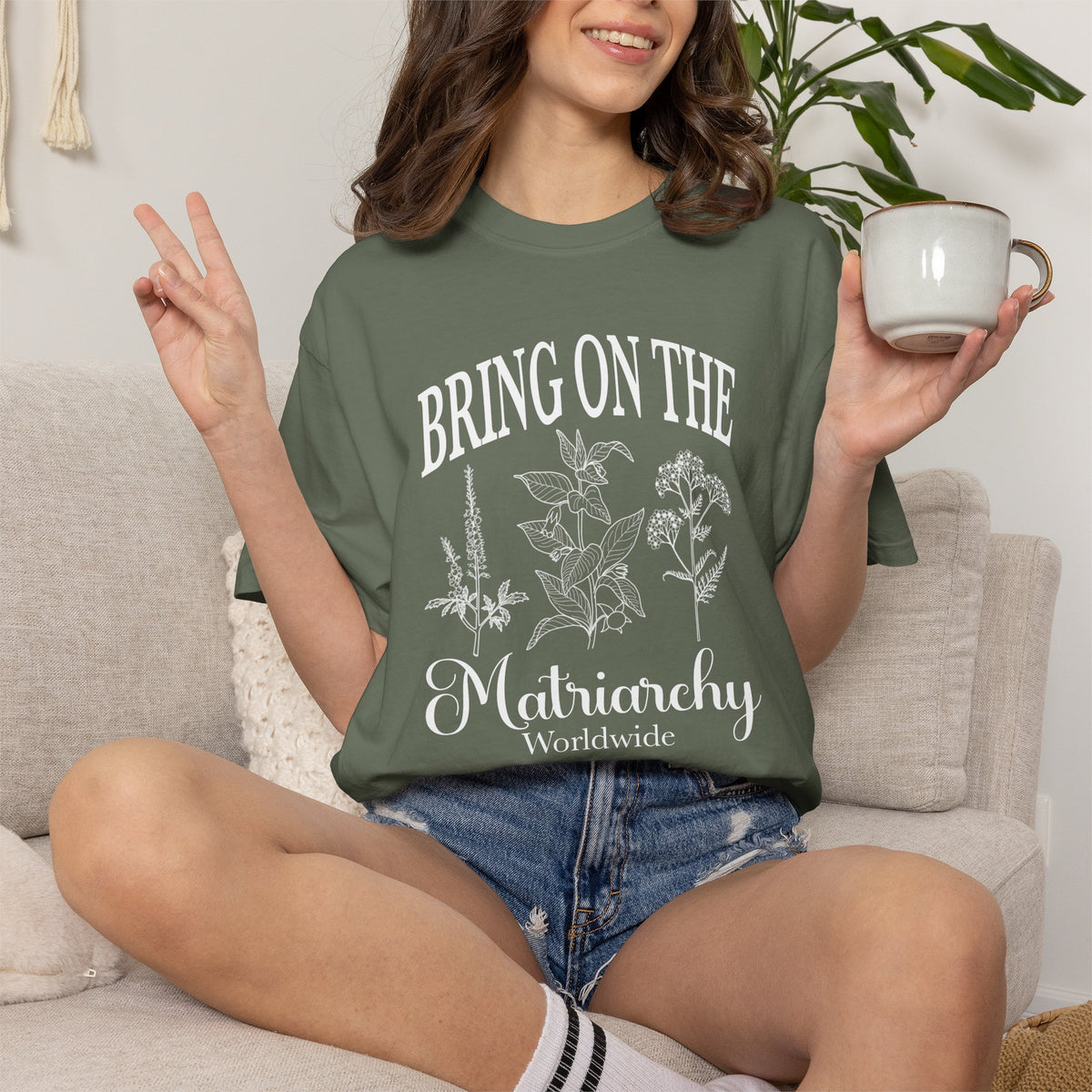 Bring On The Matriarchy T-shirt Feminist Floral Graphic Tee