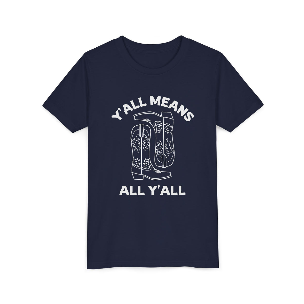 Youth Y’all Means All Y’all Cowboy Boot Graphic T-Shirt