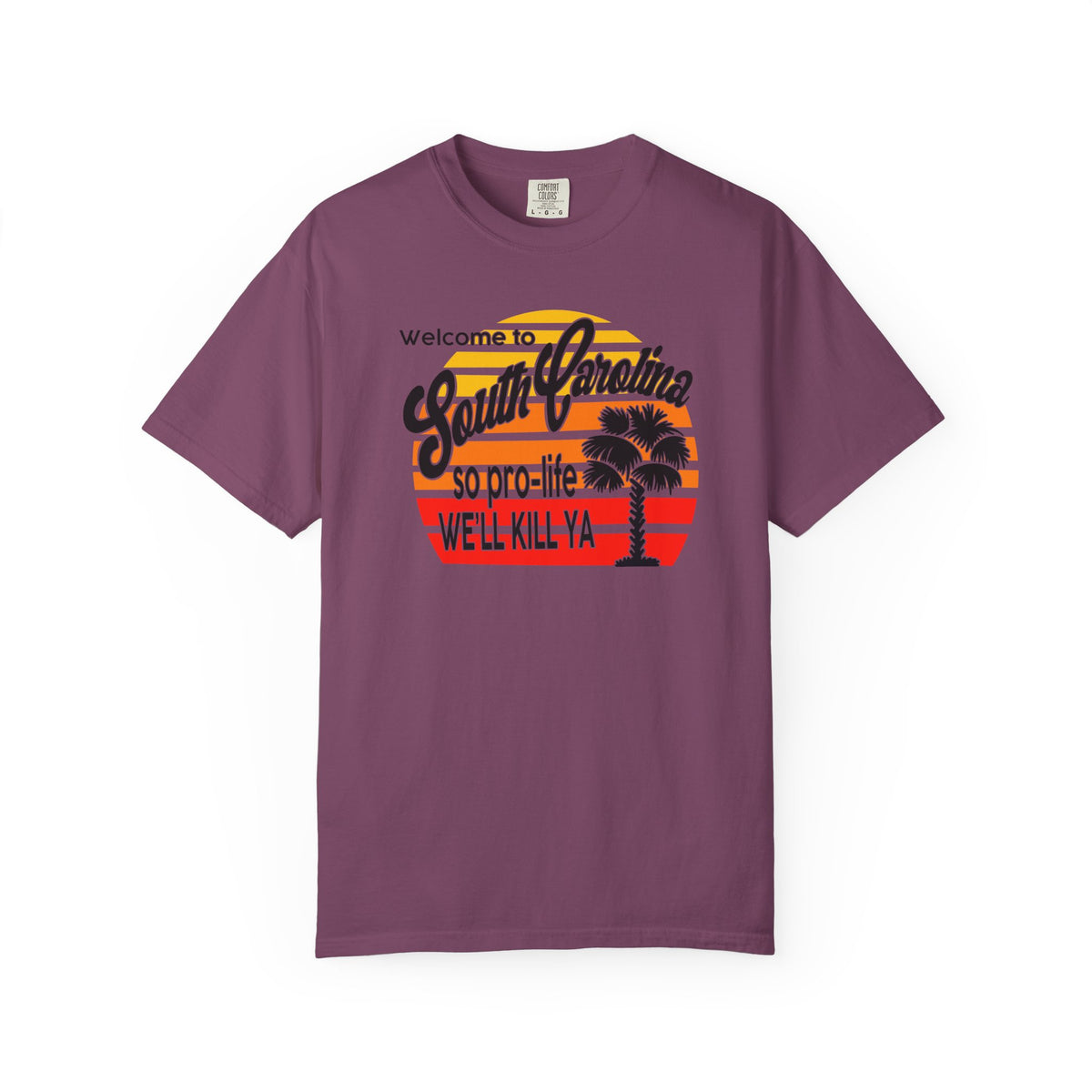 South Carolina Political Dark Humor Abortion Sunset T-Shirt Welcome to South Carolina Graphic Tee