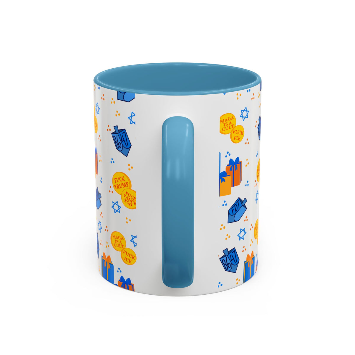 Hanukkah Gift Coffee Mug – Happy Hanukkah Dreidel Gelt Gifts FDT Mug