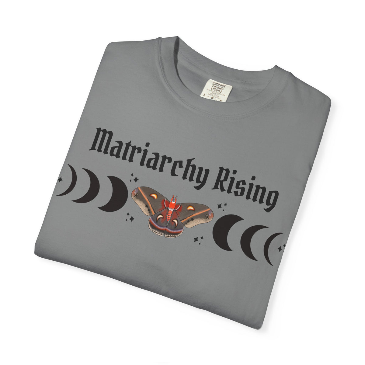 Matriarchy Rising Tee Moon Phases & Moth Feminist Graphic T-Shirt