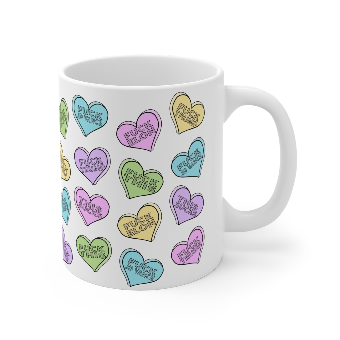 Subtle Conversation Hearts Mug 11oz