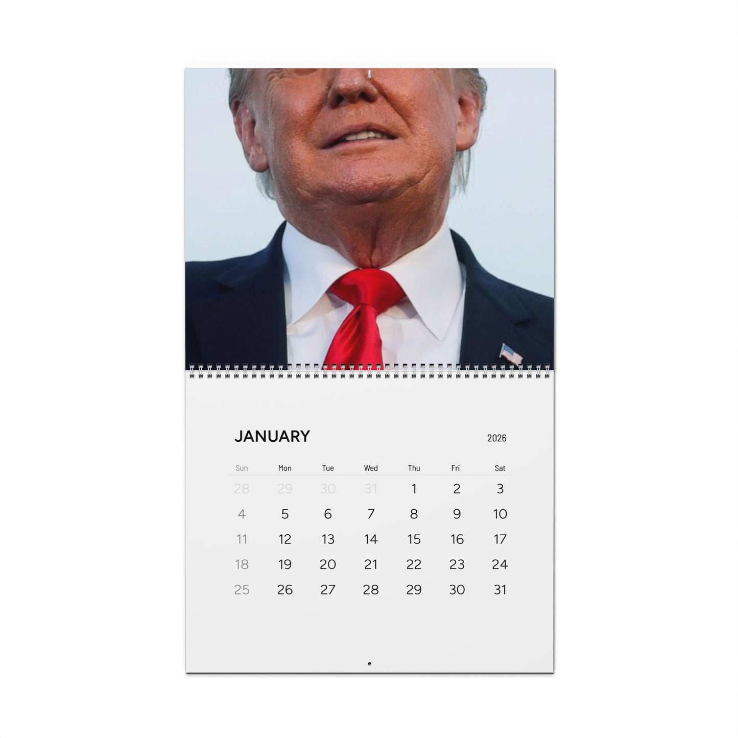 Neck-ussy Wall Calendar (2026) FDT Trump Neck Skin Unique Design, Political Gifts, Inspirational Decor, Monthly Planner, 2026 Calendar