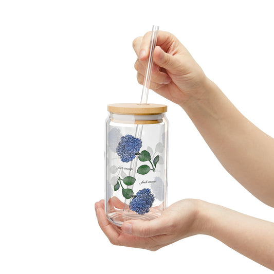 Slightly Subtle Hydrangea Eco-Friendly Sipper Glass Can